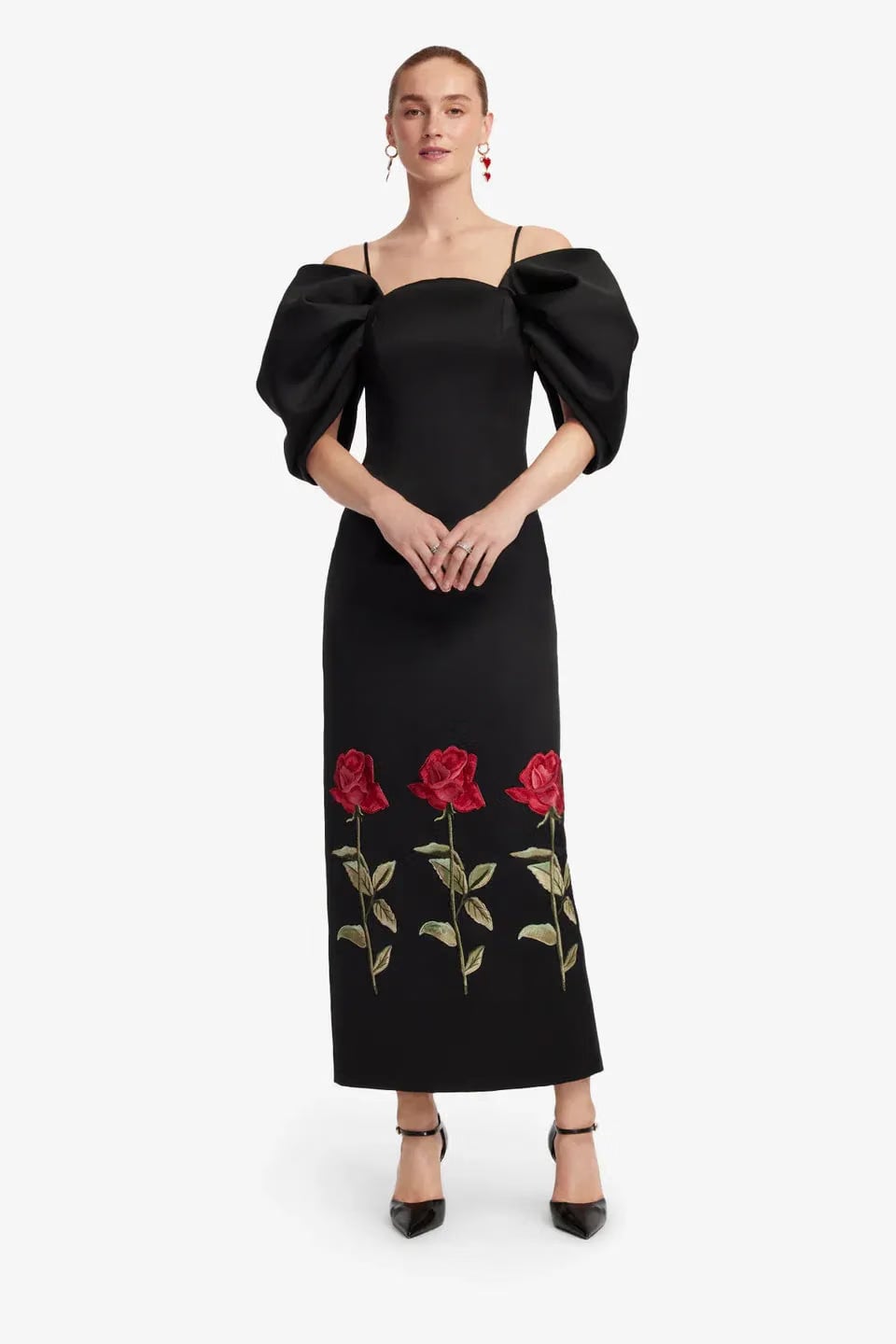 Leo Lin Arabella Embroidered Maxi Dress - Ebony
