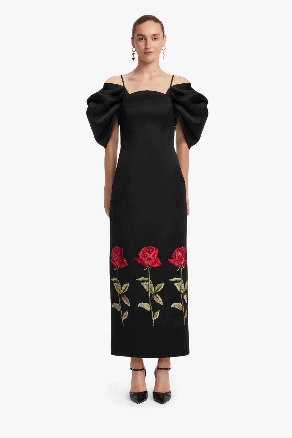 Leo Lin Arabella Embroidered Maxi Dress - Ebony