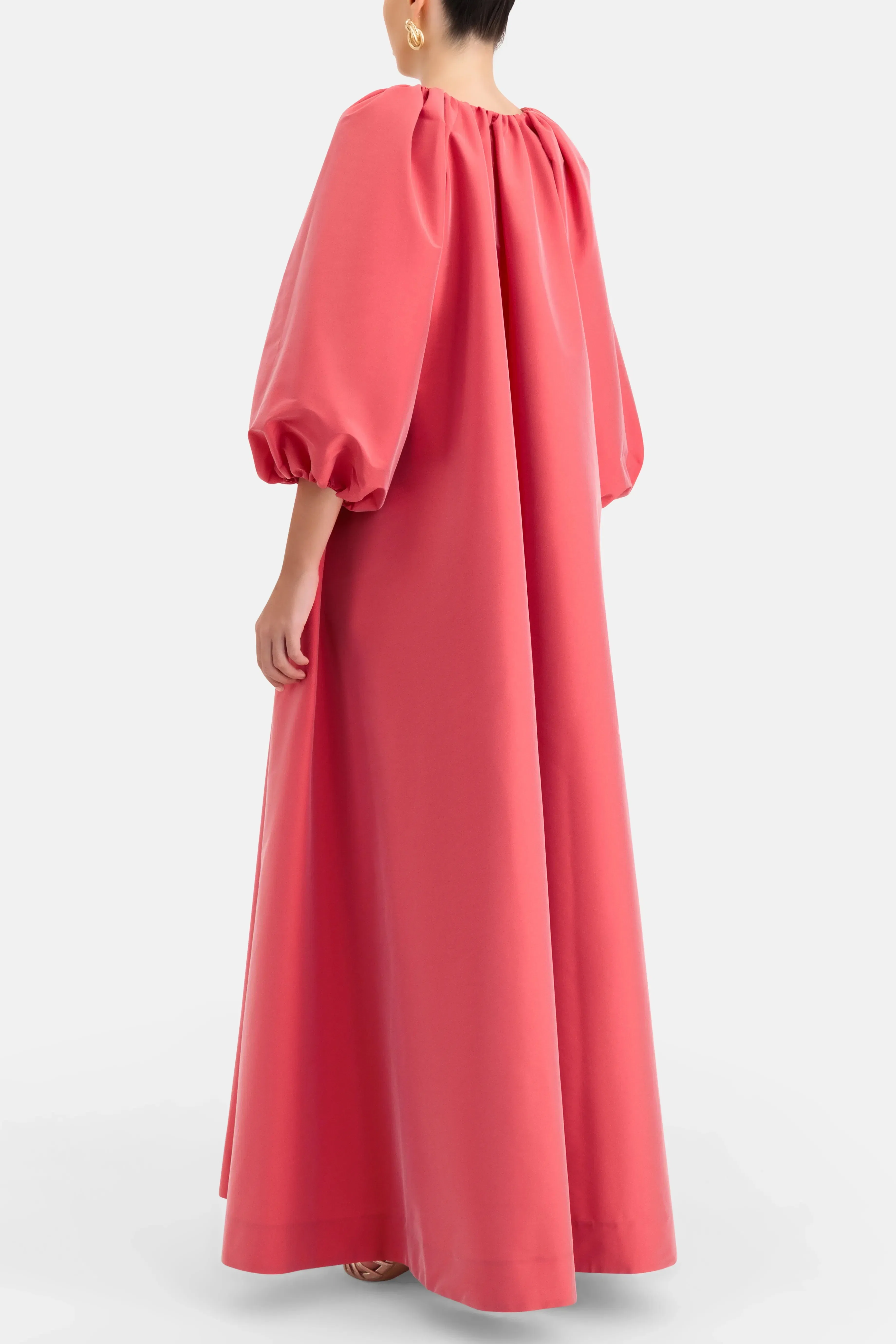 Bernadette George Puff Sleeves Maxi Dress in Pink