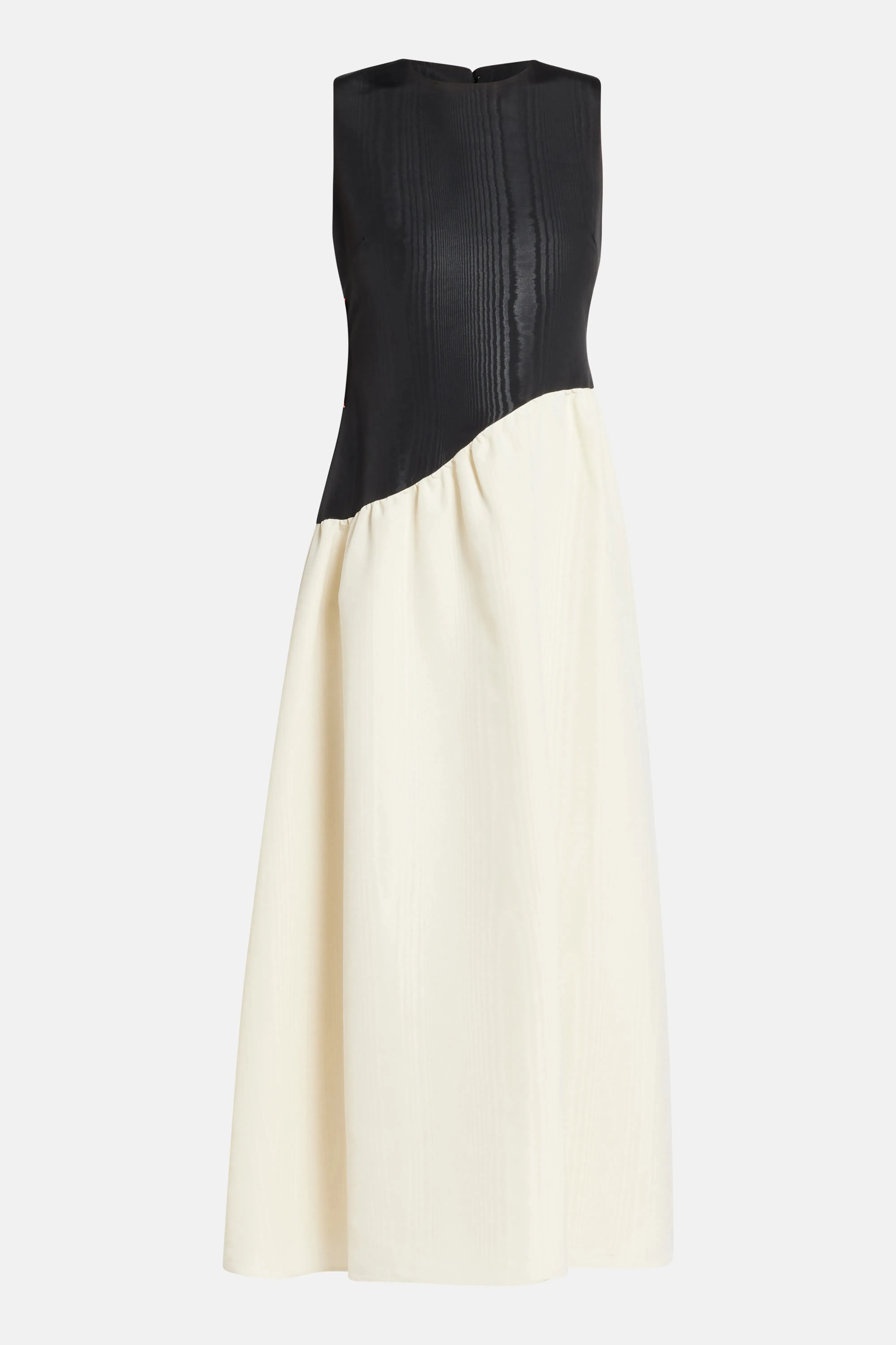 Simon Miller Laurel Moire Sleeveless Midi Dress in Black and White