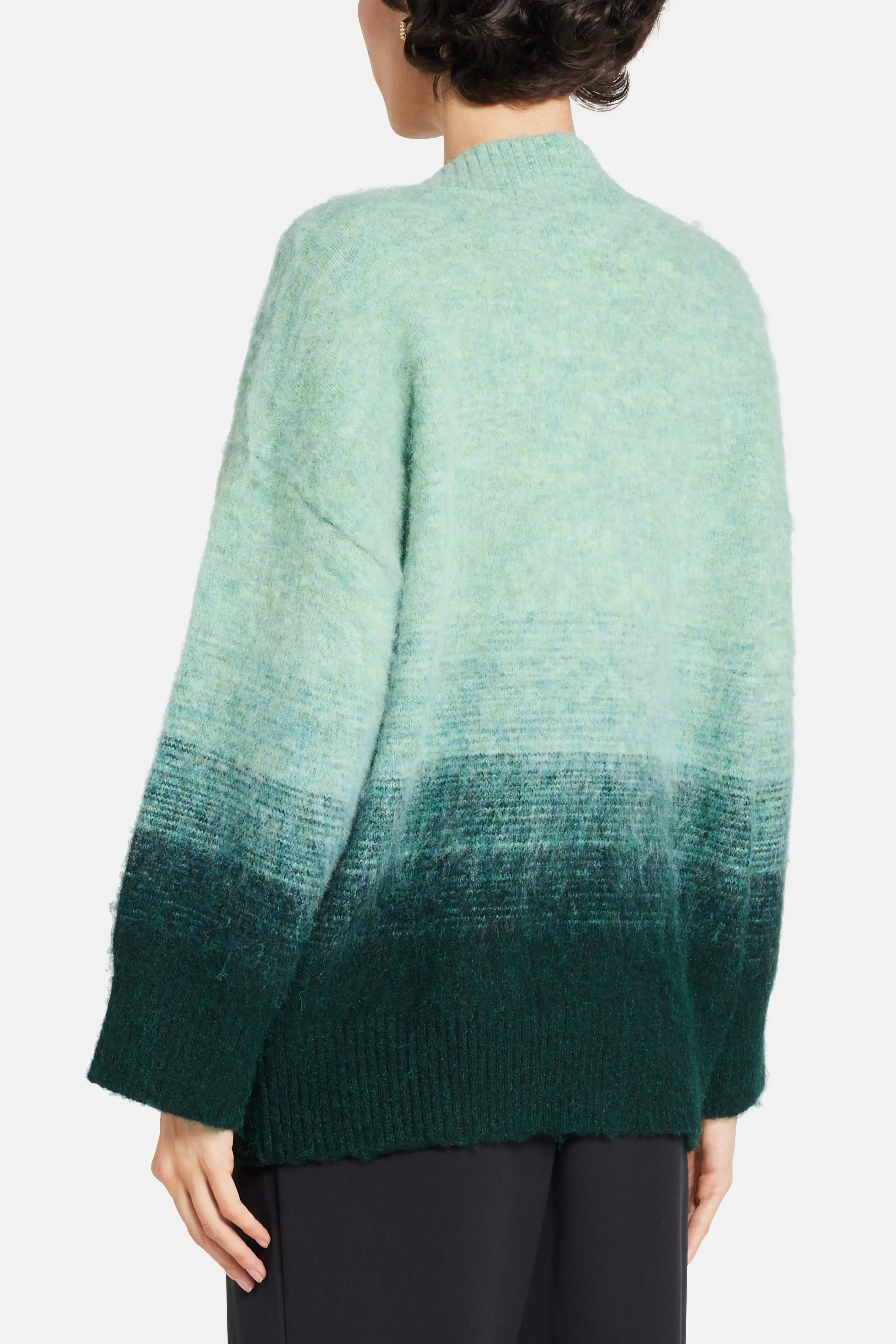 Simon Miller Leith Ombre Round Neck Wool Sweater in Blue