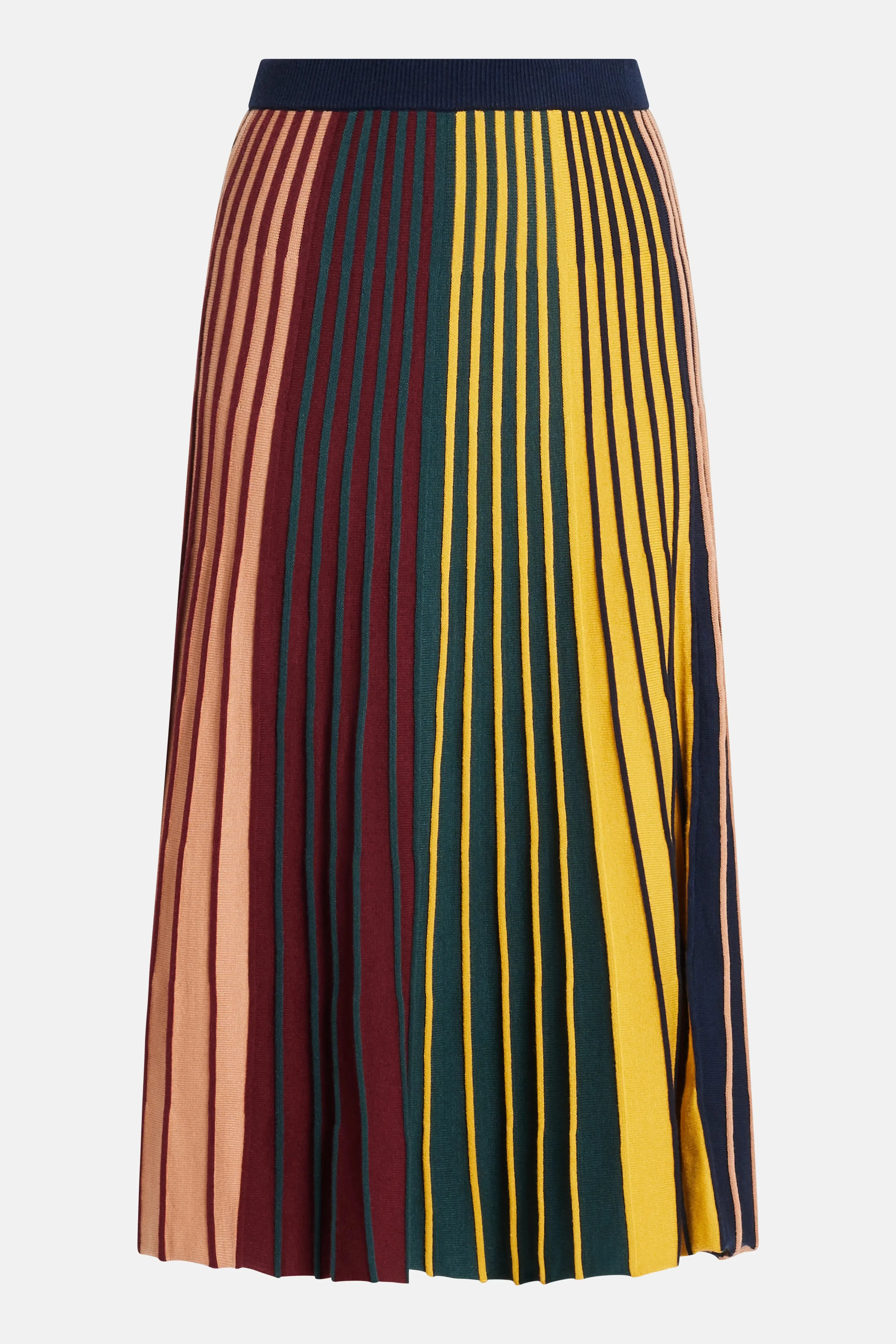 Simon Miller Celia Stripes Knit Midi Skirt in Maroon