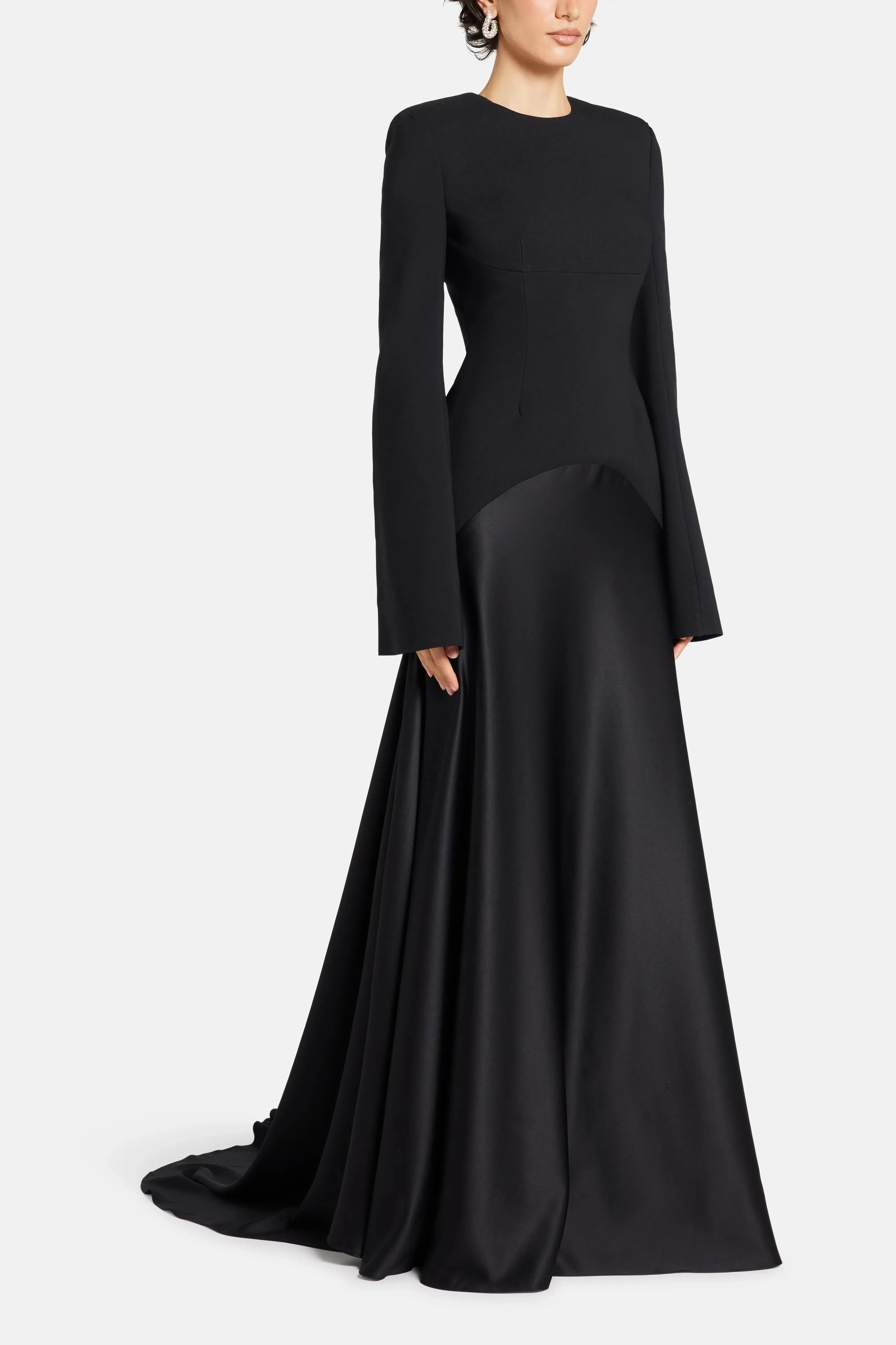 Solace London Claudine Evening Gown in Black