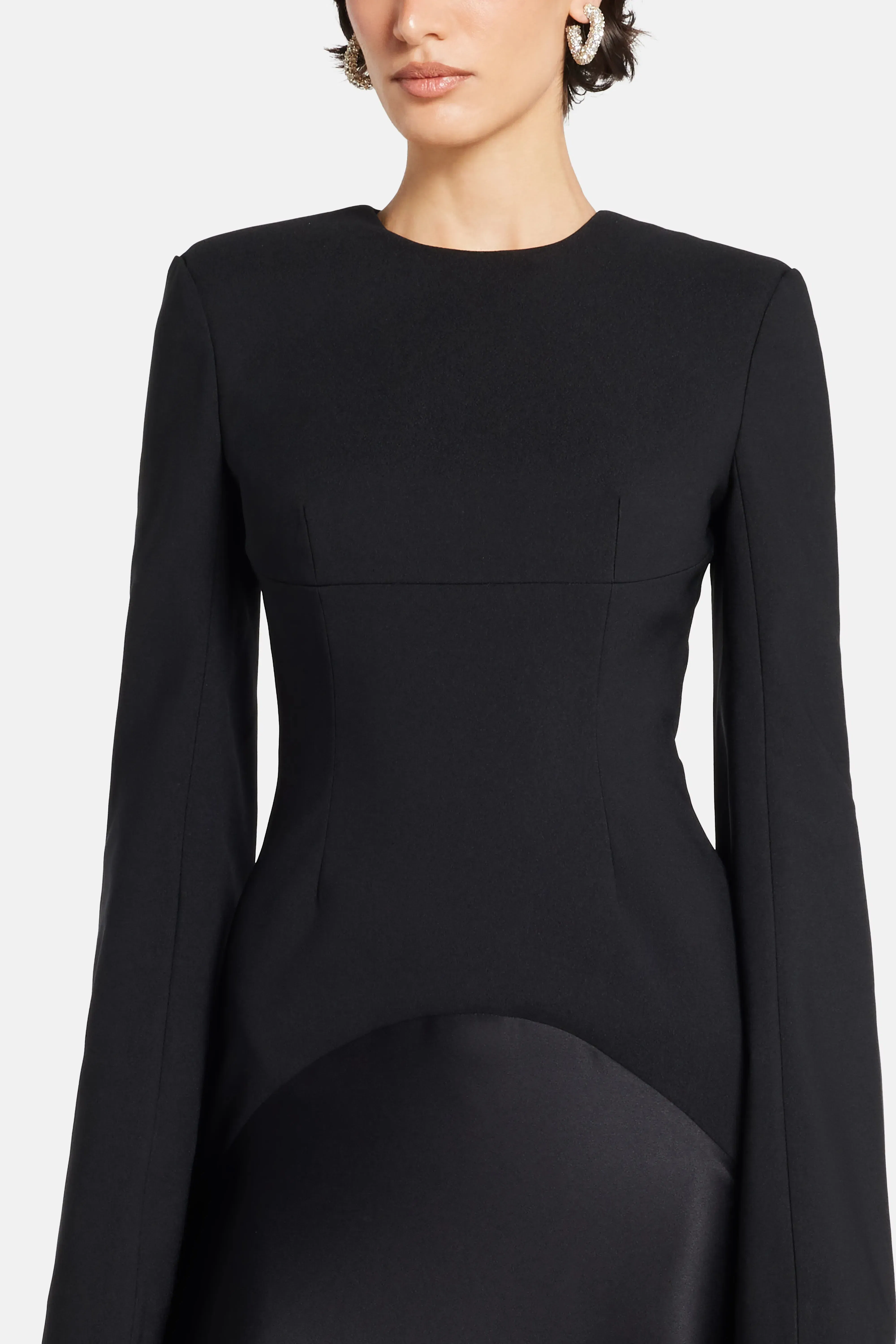 Solace London Claudine Evening Gown in Black