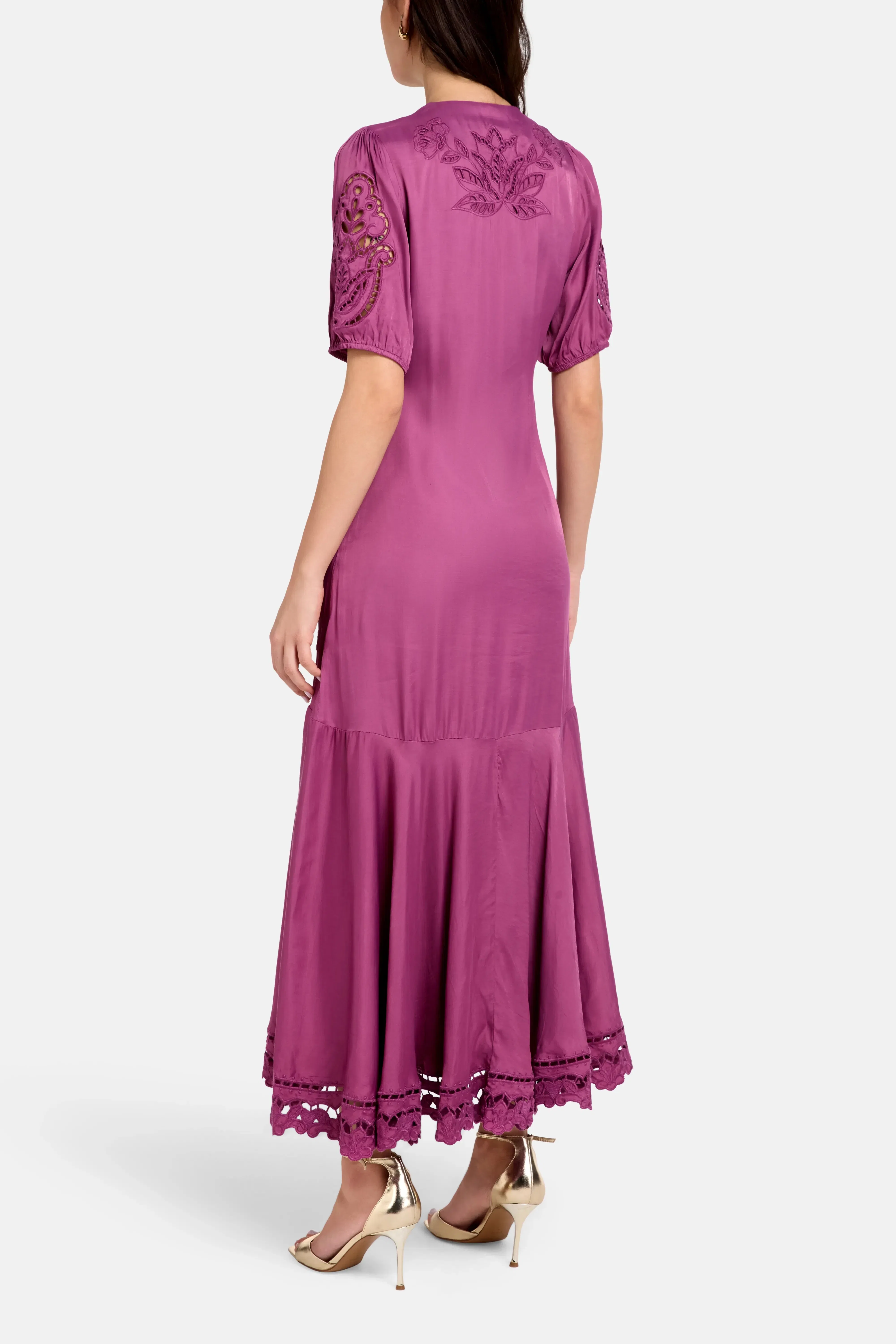 FARM Rio Richilieu V Neck Maxi Dress in Pink