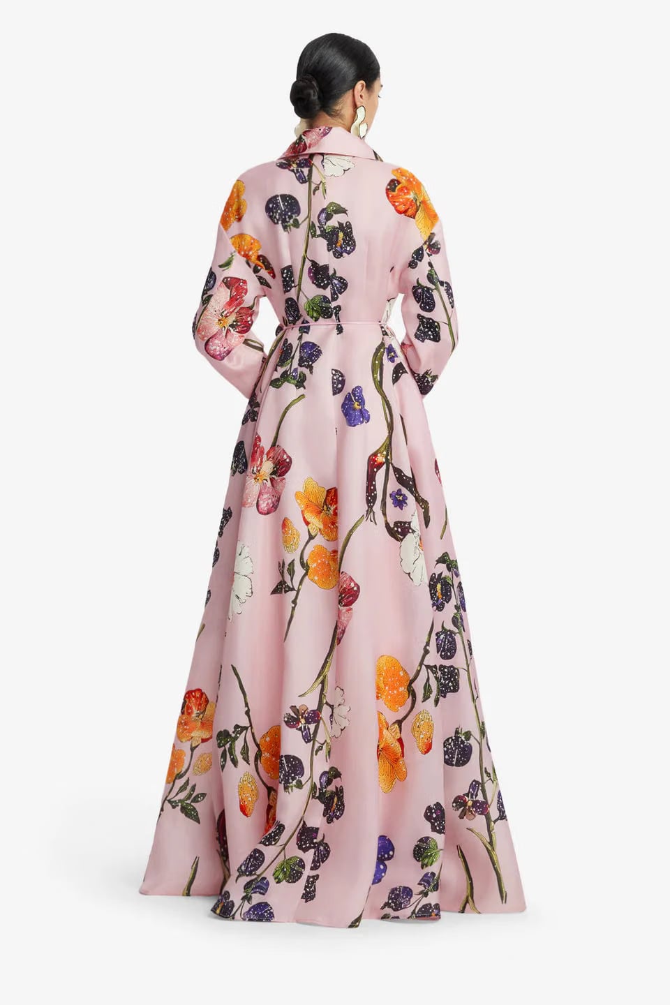 Leo Lin Josephine Silk Floral Maxi Dress in Pink