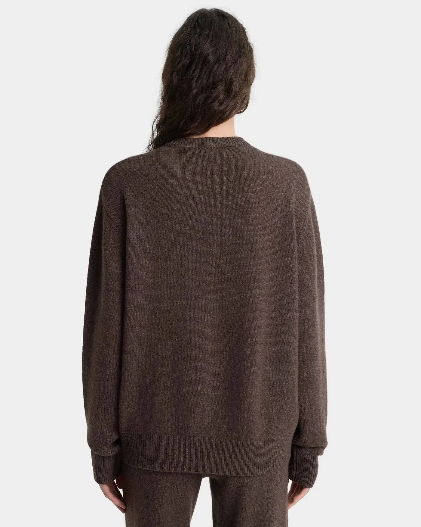 Sporty & Rich SRC Cashmere V Neck Sweater in Brown