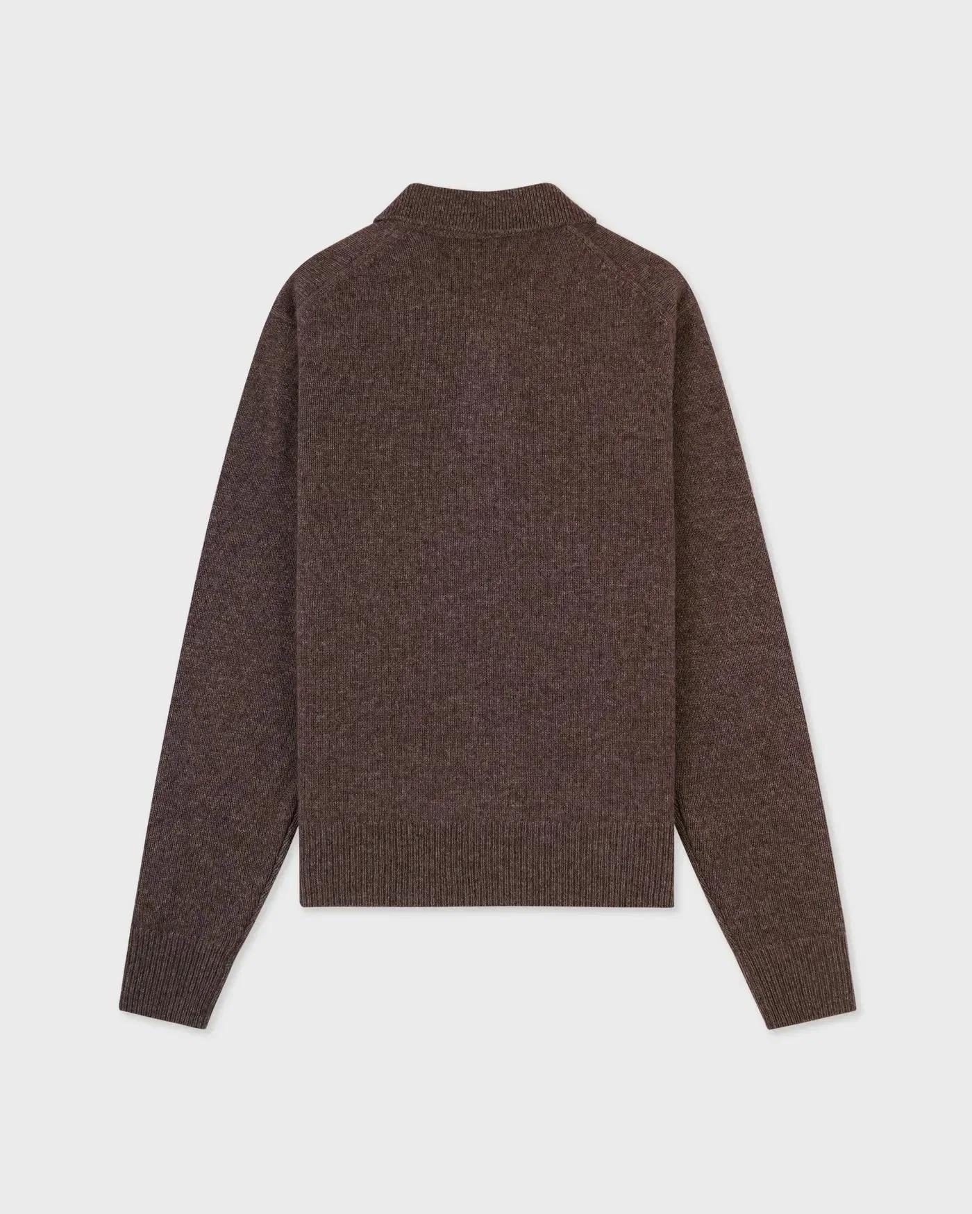 Sporty & Rich SRC Cashmere Long Sleeves Polo T-Shirt in Brown