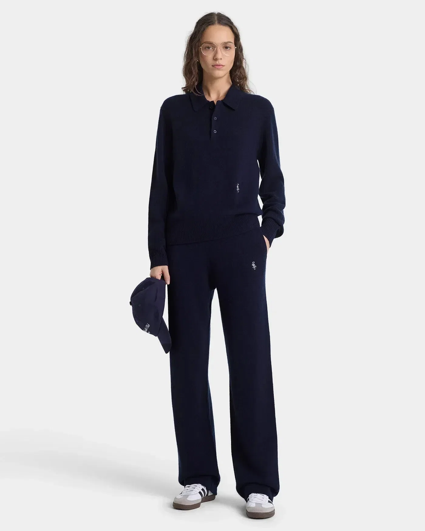 Sporty & Rich SRC Cashmere Trousers in Blue