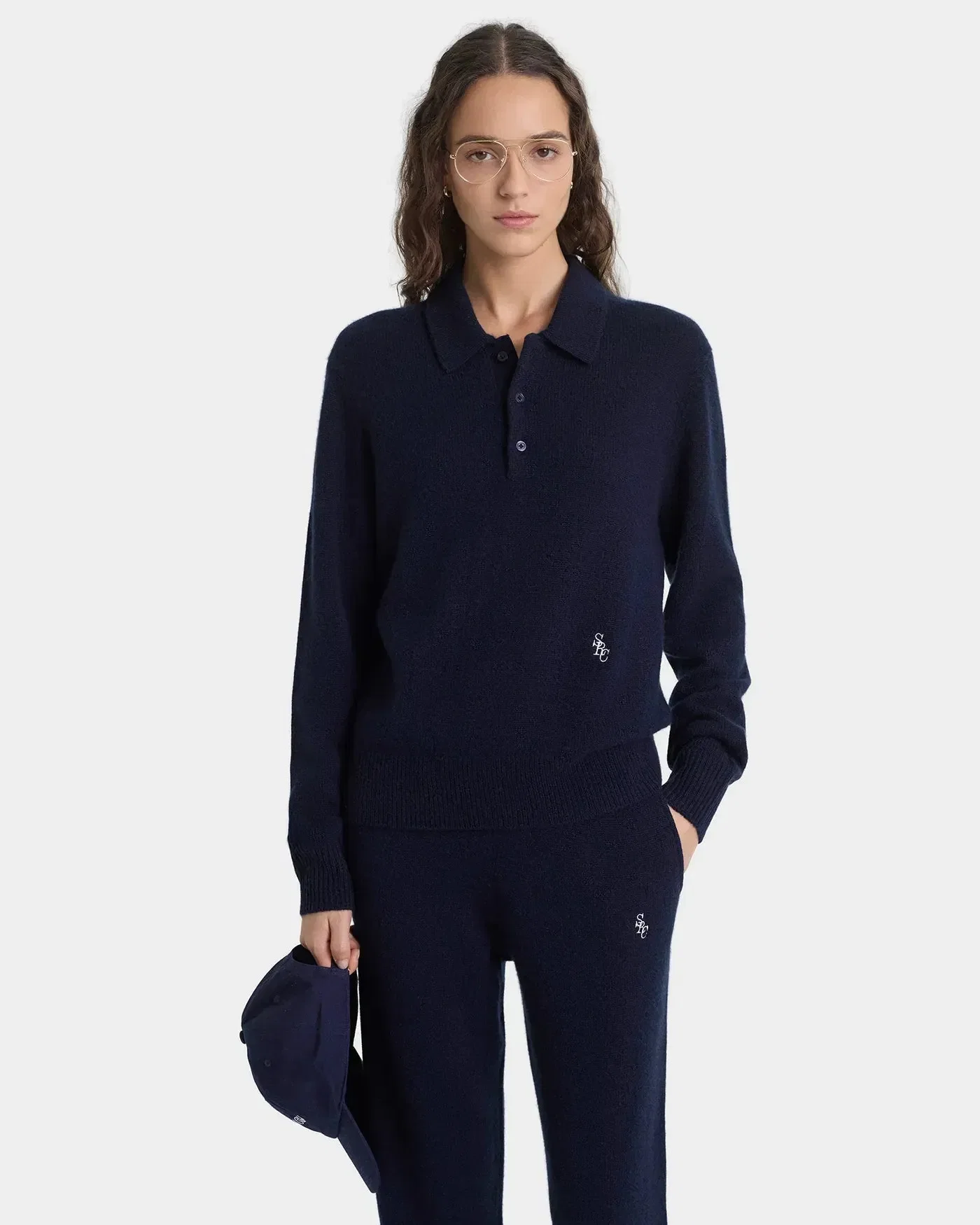 Sporty & Rich SRC Cashmere Trousers in Blue