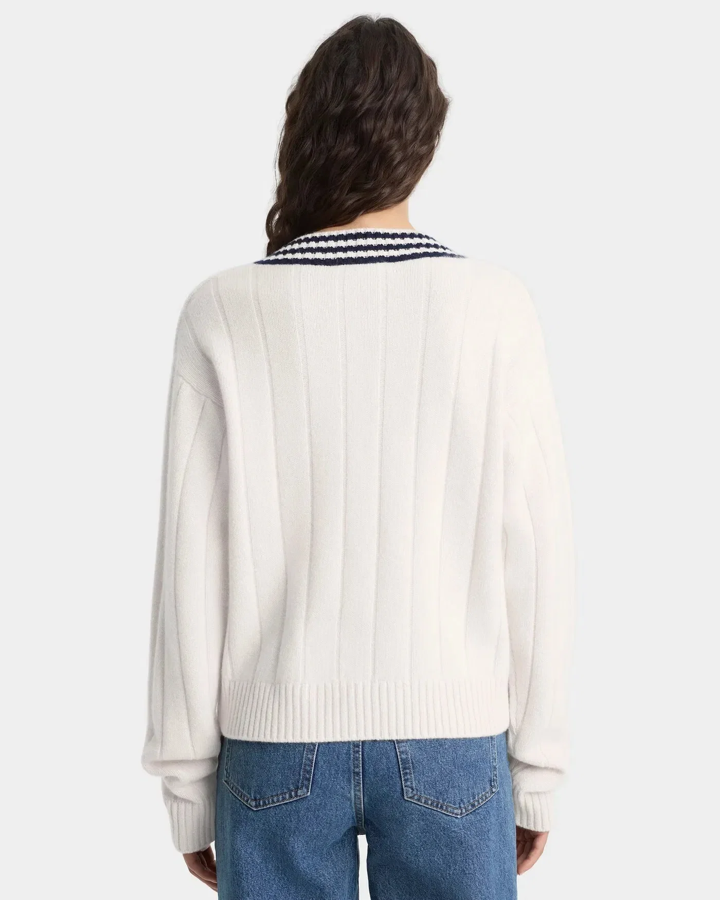 Sporty & Rich SRC Cricket Cashmere Wool Jumper Sweater in Beige