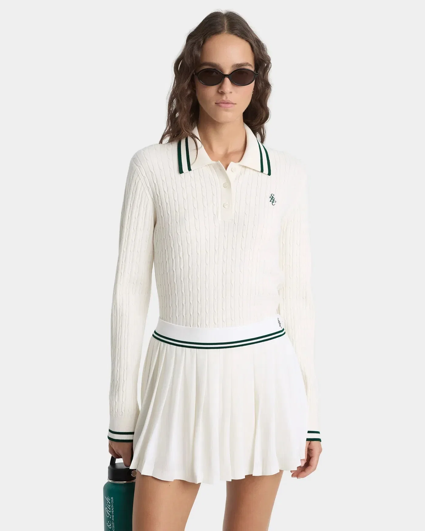 Sporty & Rich SRC Abigail Mini Skirt in Beige