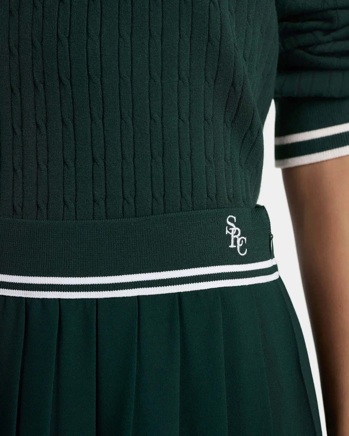 Sporty & Rich SRC Abigail Mini Skirt in Green