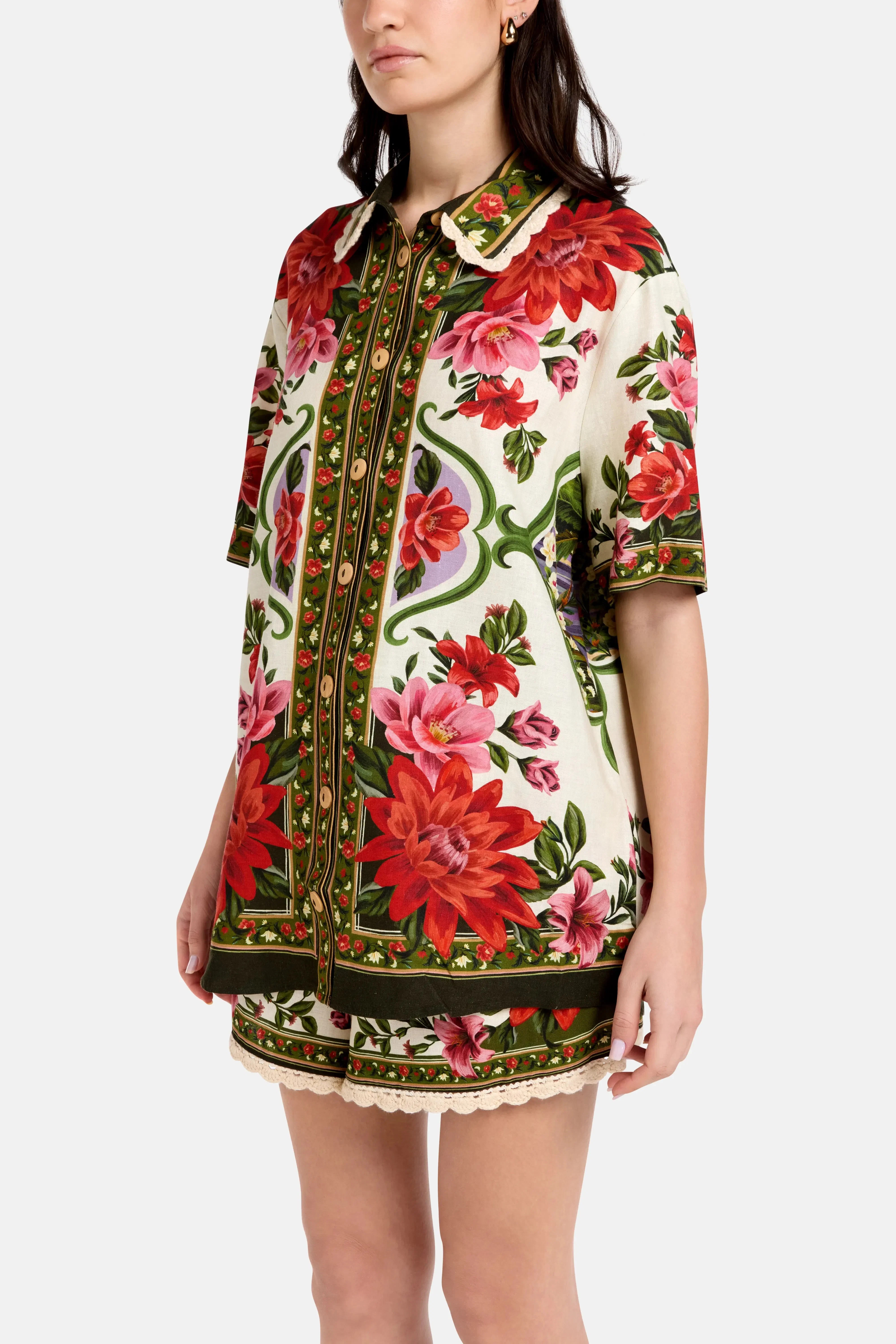 FARM Rio Wonder Rio Sand Uni Linen Shirt in Beige