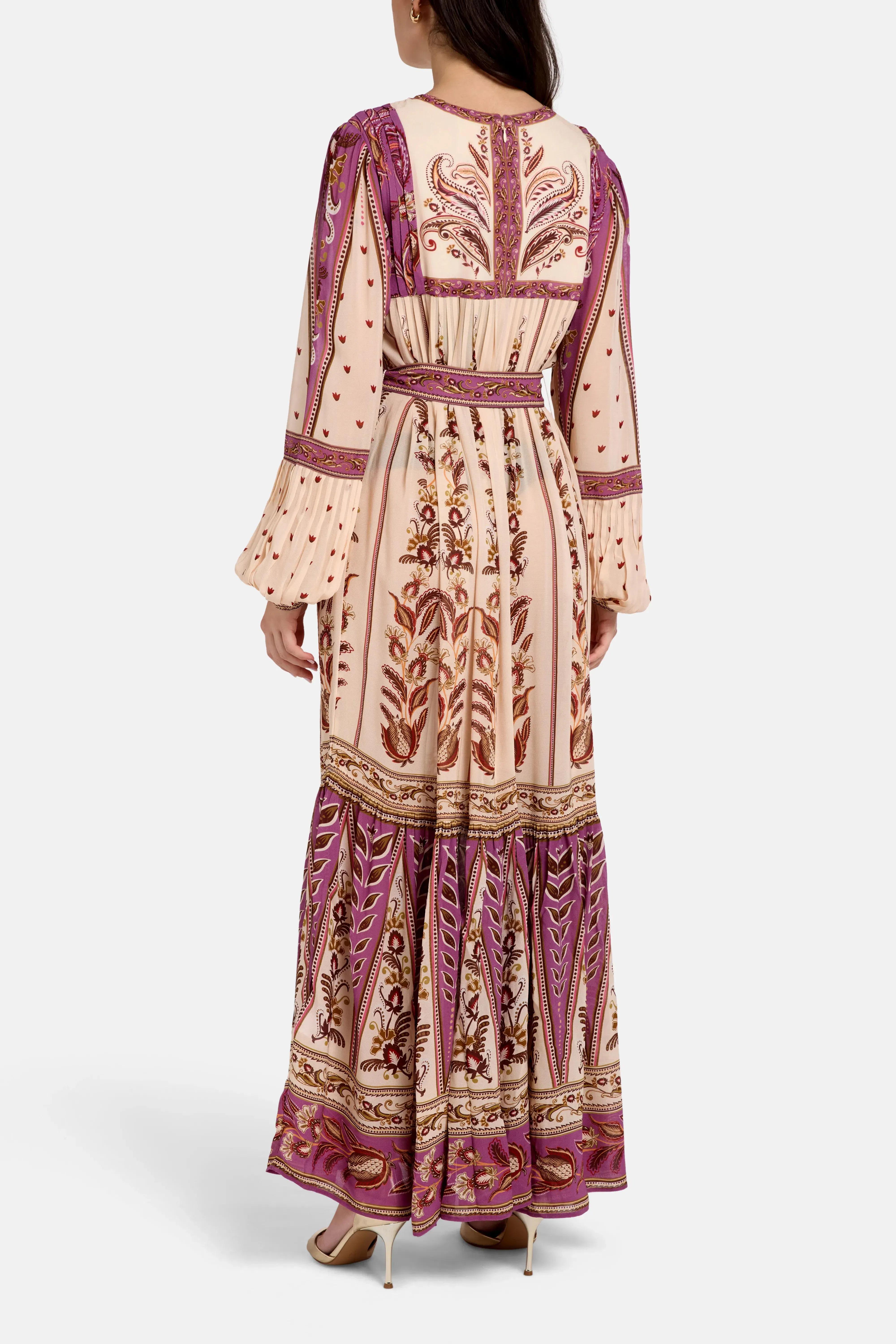 FARM Rio Delicate Ainika Sand Maxi Dress in Brown