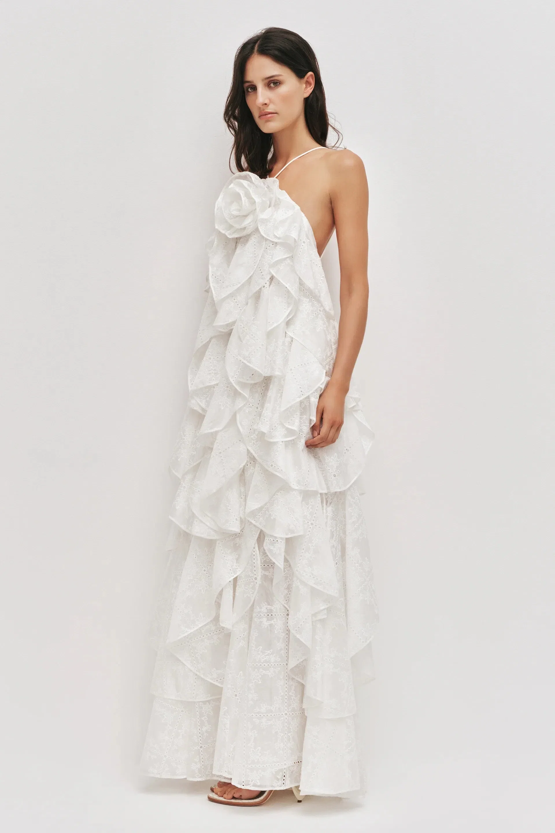 Aje Merritt Embroidered Maxi Dress In White