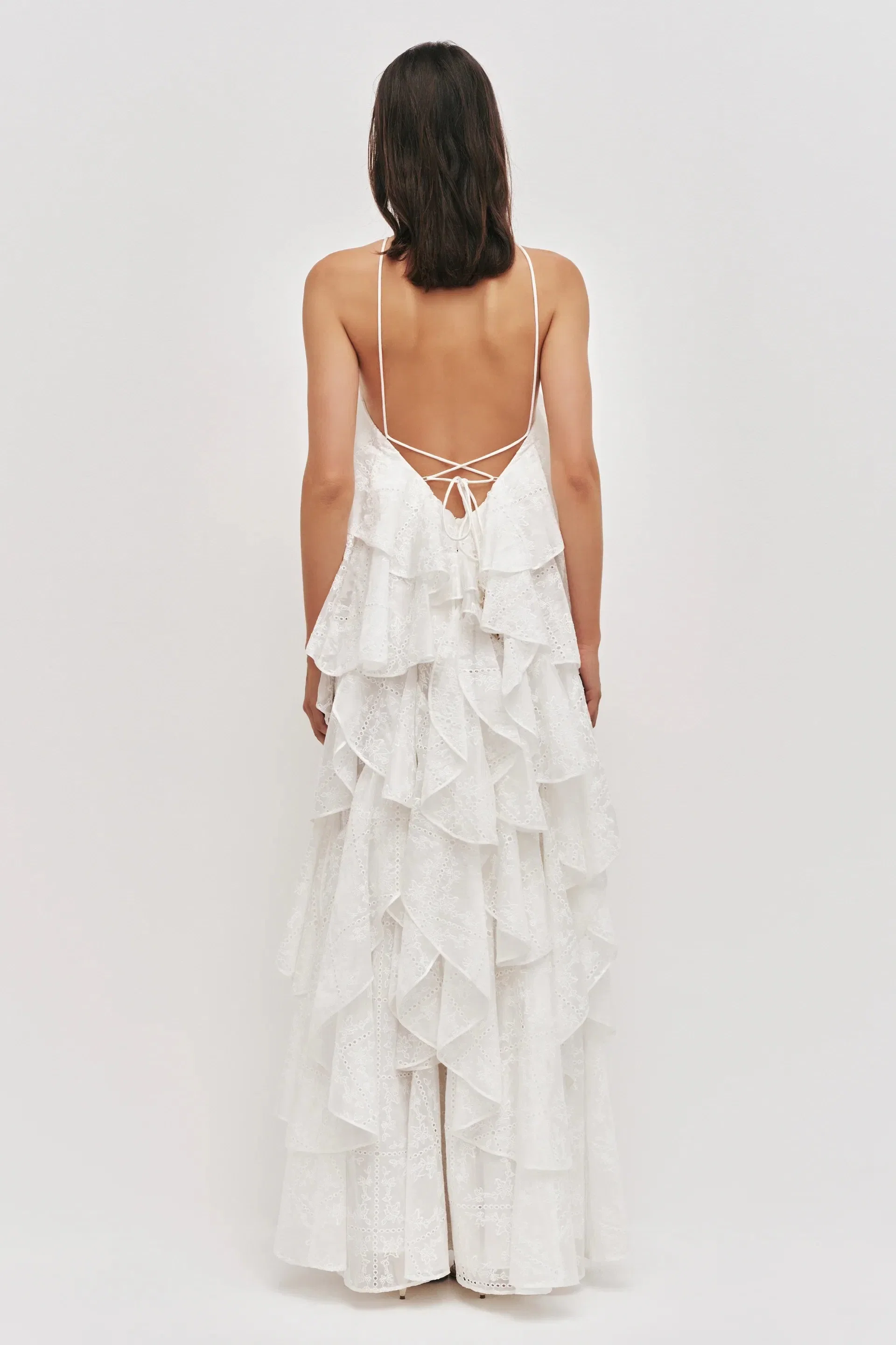 Aje Merritt Embroidered Maxi Dress In White