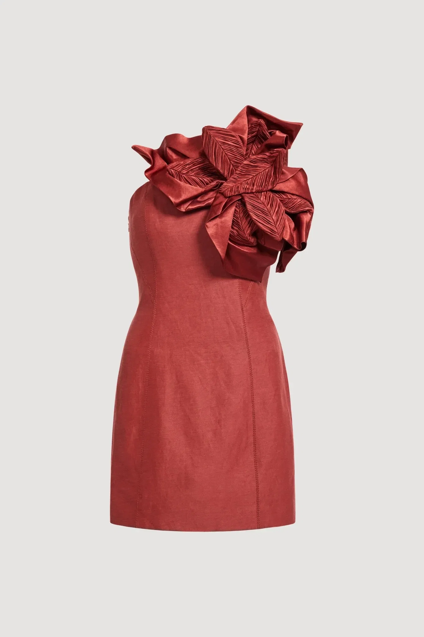 Aje Isla Floral Applique Mini Dress In Brown