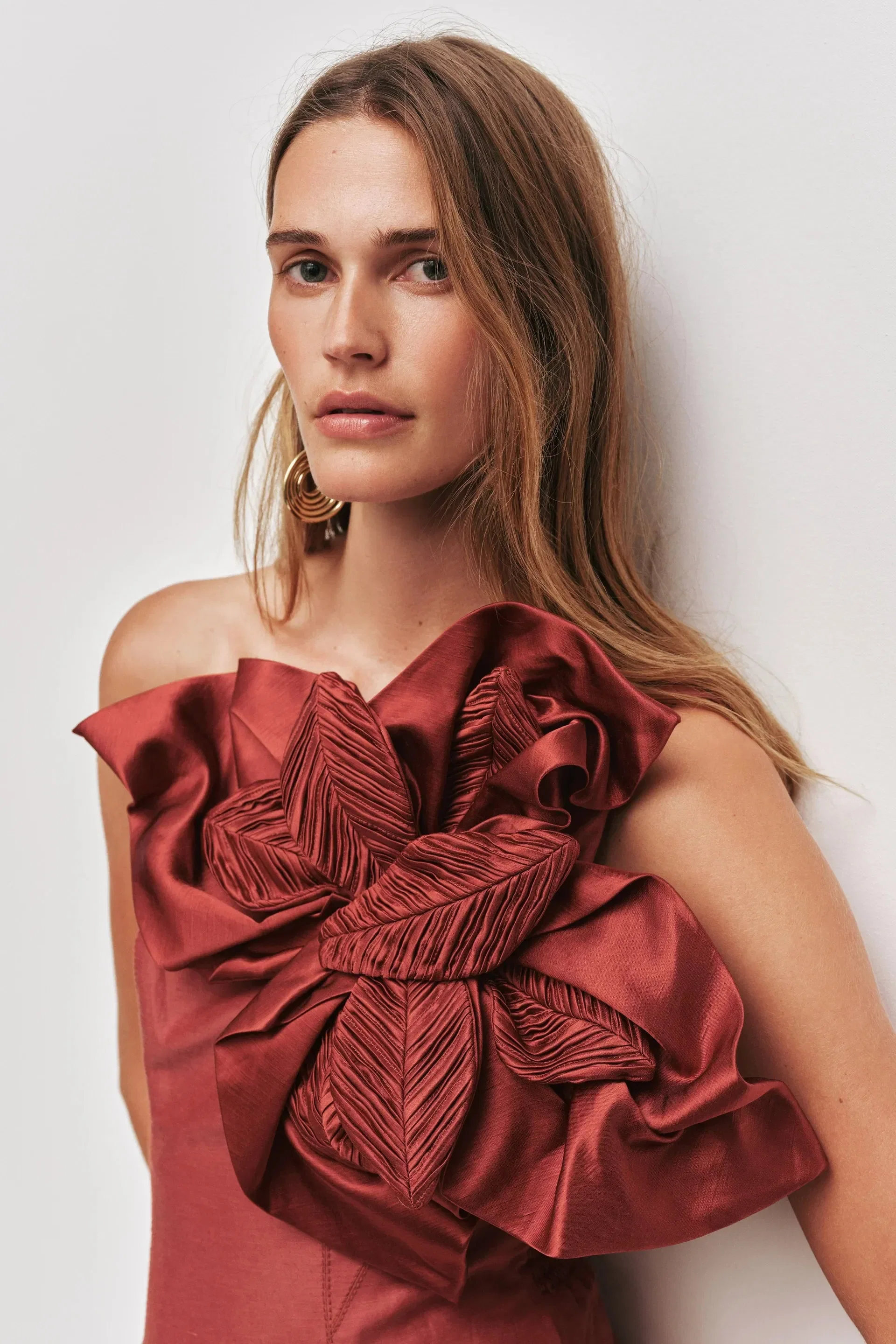 Aje Isla Floral Applique Mini Dress In Brown