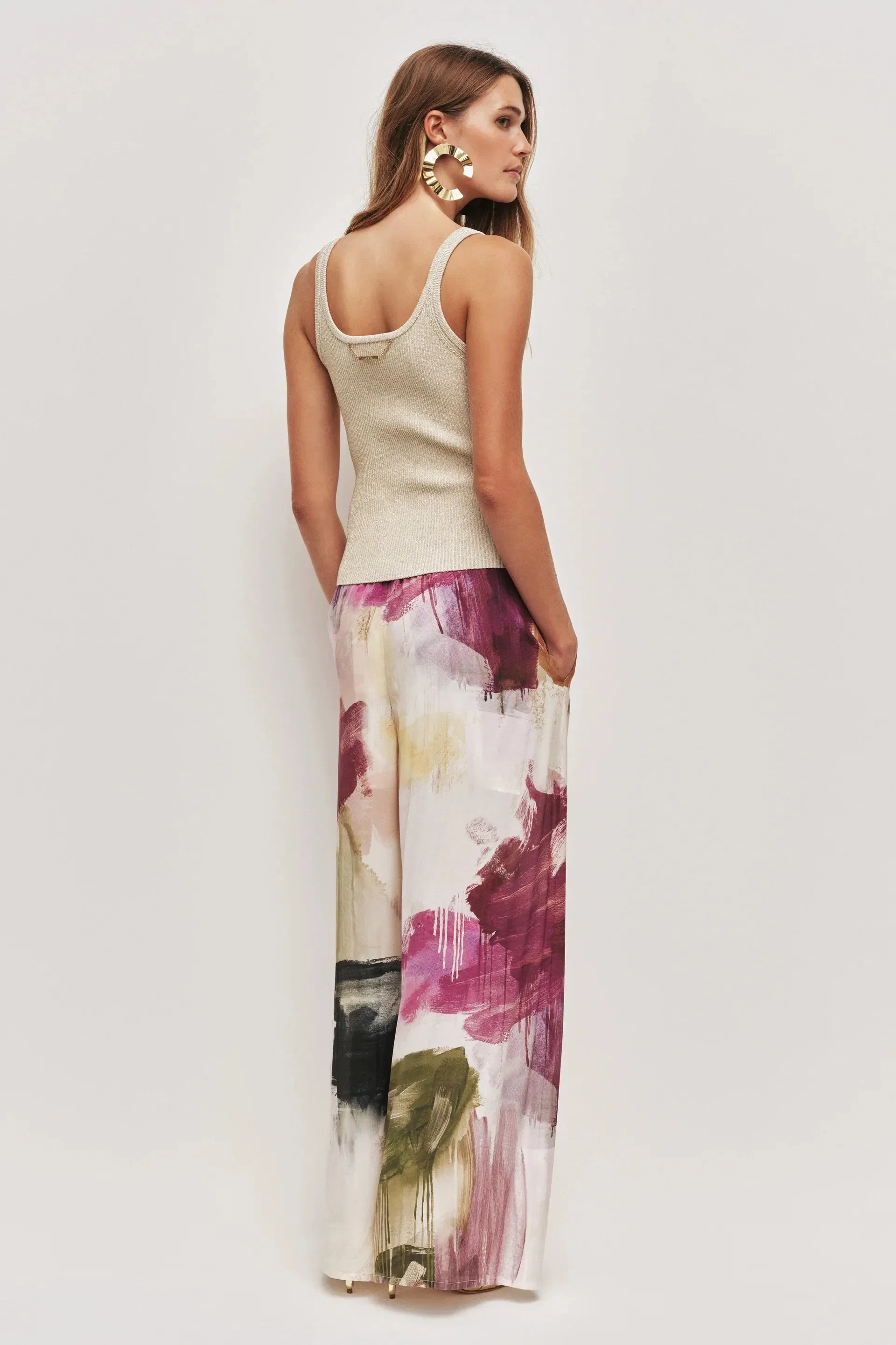 Aje Atomic Silk Wide Legged Pants In White