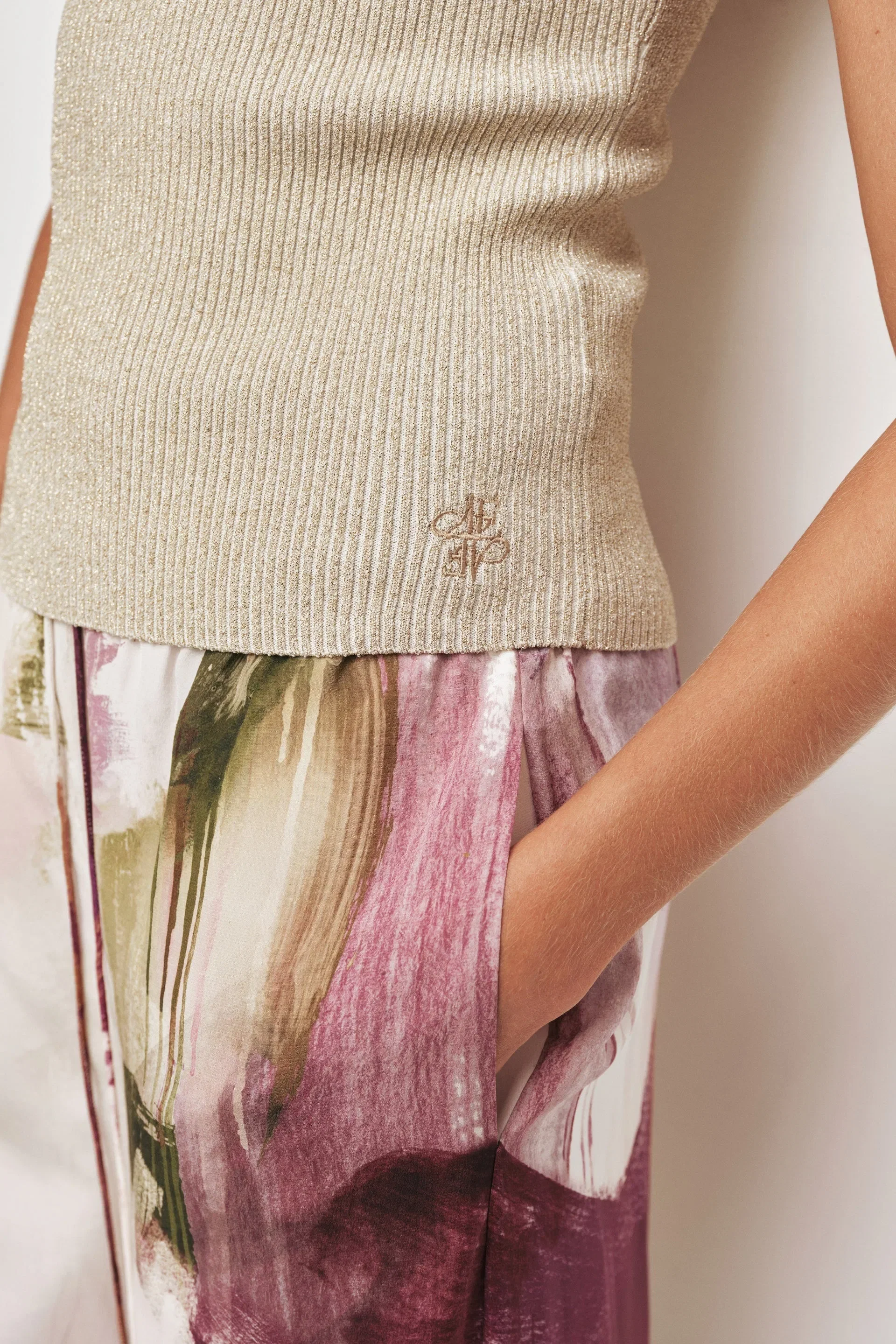 Aje Atomic Silk Wide Legged Pants In White