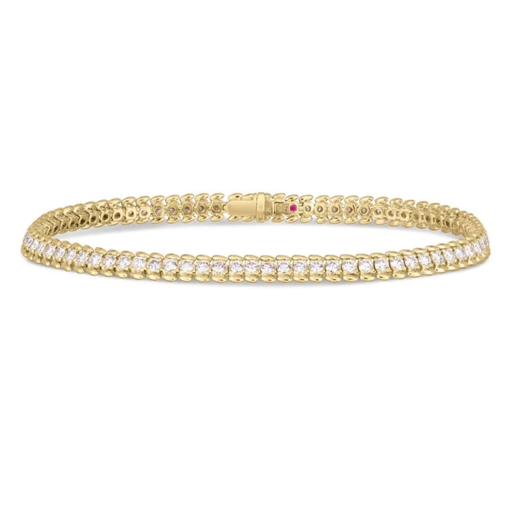 Roberto Coin 18k Yellow Gold Classic Ribbed Tennis Bracelet