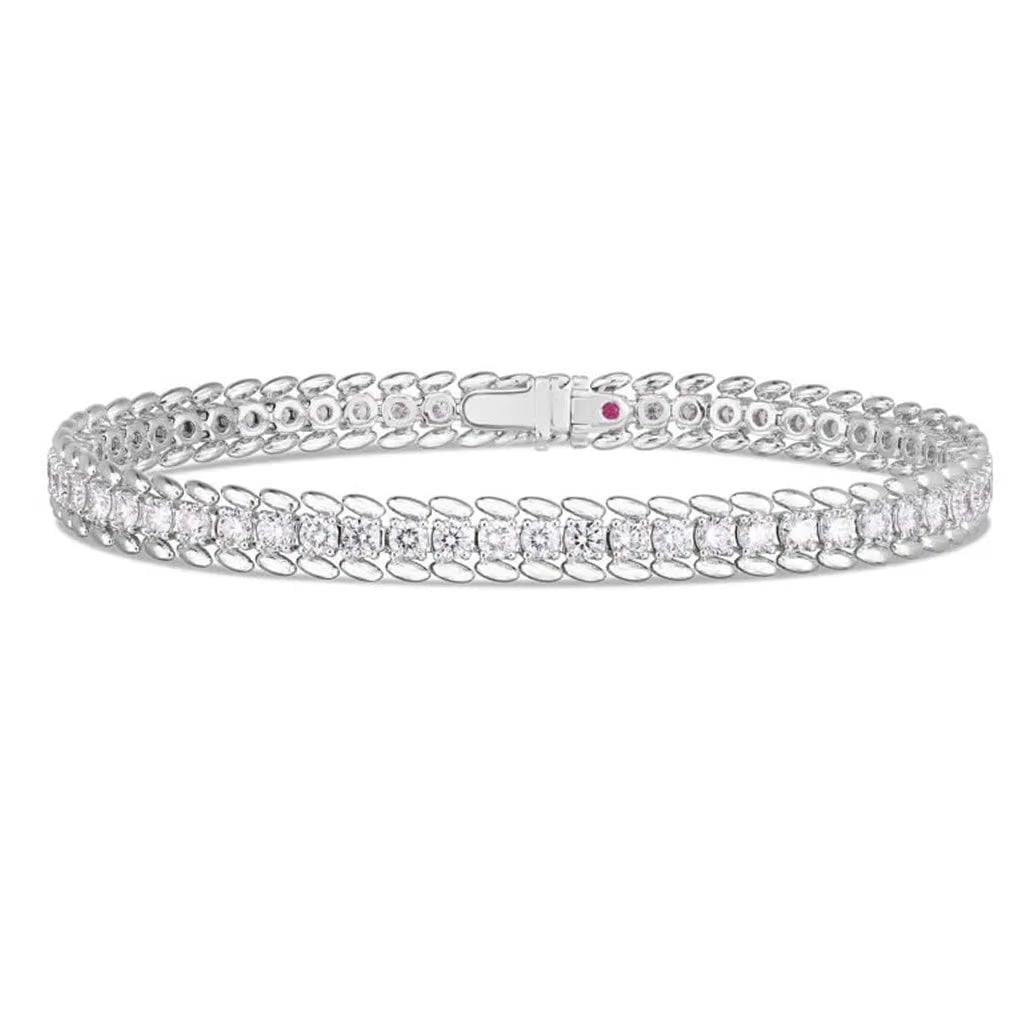 Roberto Coin 18k White Gold Classic Large Ribbed Tennis Bracelet