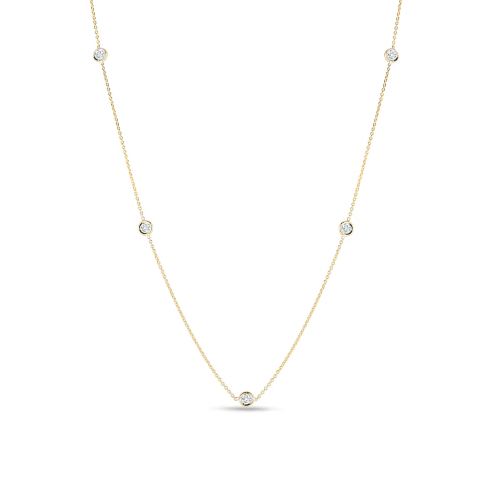 Roberto Coin 18k Gold 5 Station Diamond Necklace