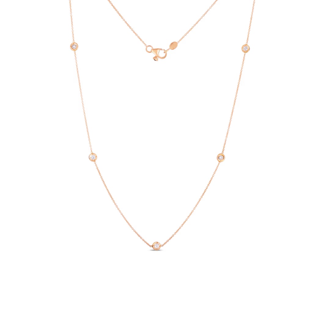 Roberto Coin 18k Gold 5 Station Diamond Necklace