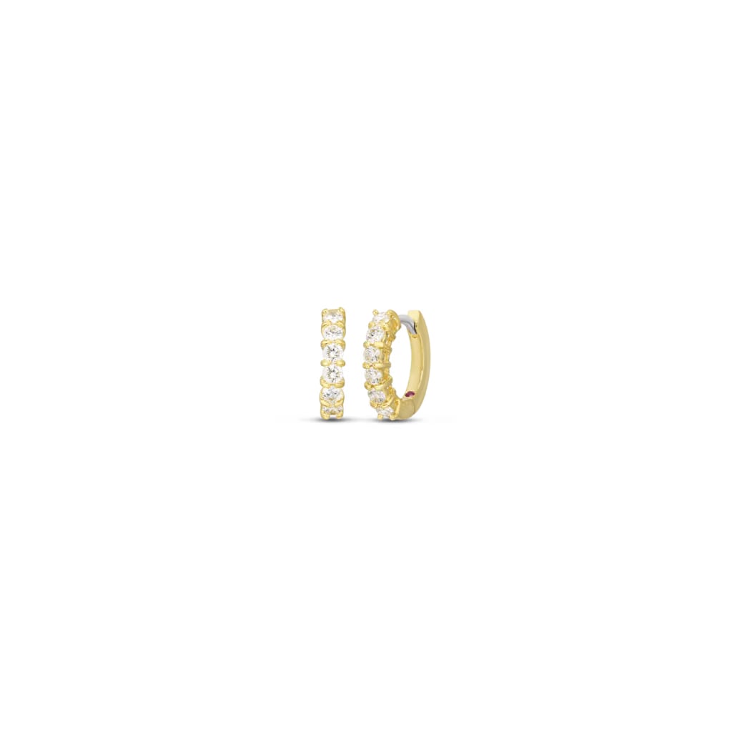 Roberto Coin 18k Gold Huggy Diamond Earrings