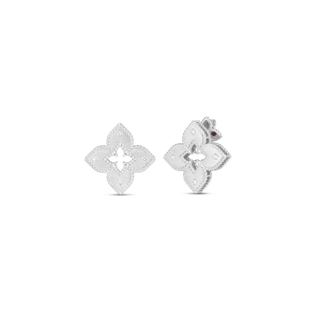 Roberto Coin 18k Gold Diamond Stud Flower Earrings