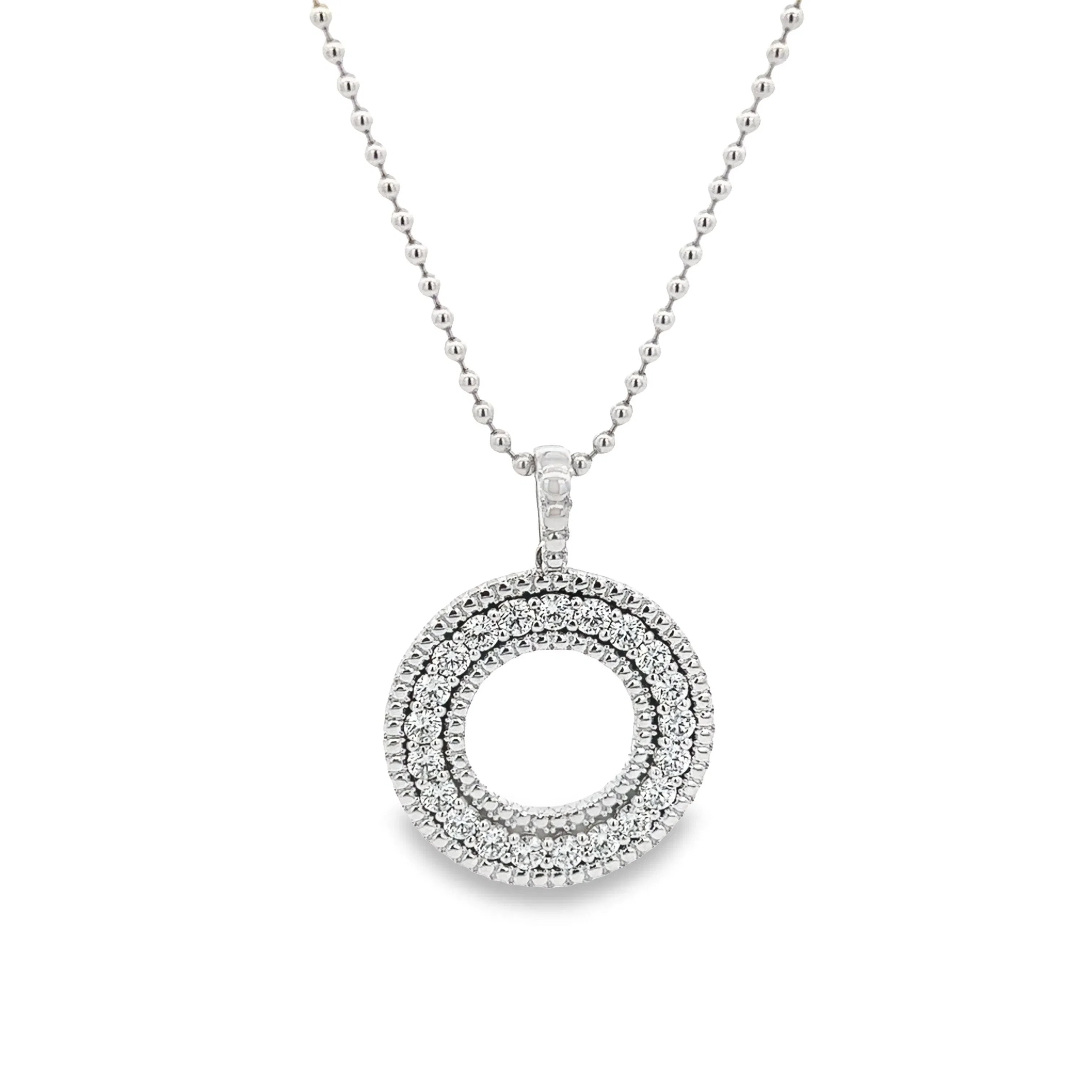 Roberto Coin 18k White Gold Diamond Circle Necklace