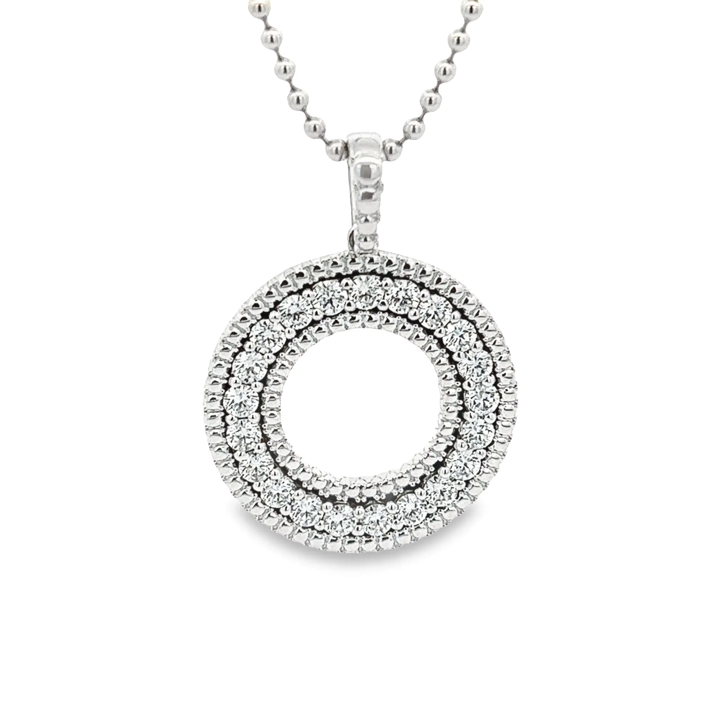 Roberto Coin 18k White Gold Diamond Circle Necklace