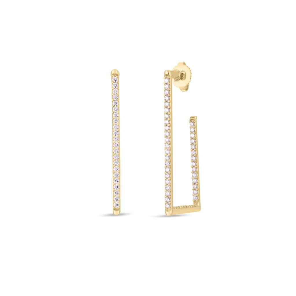 Roberto Coin 18k Yellow Gold Diamond Hoop Earrings