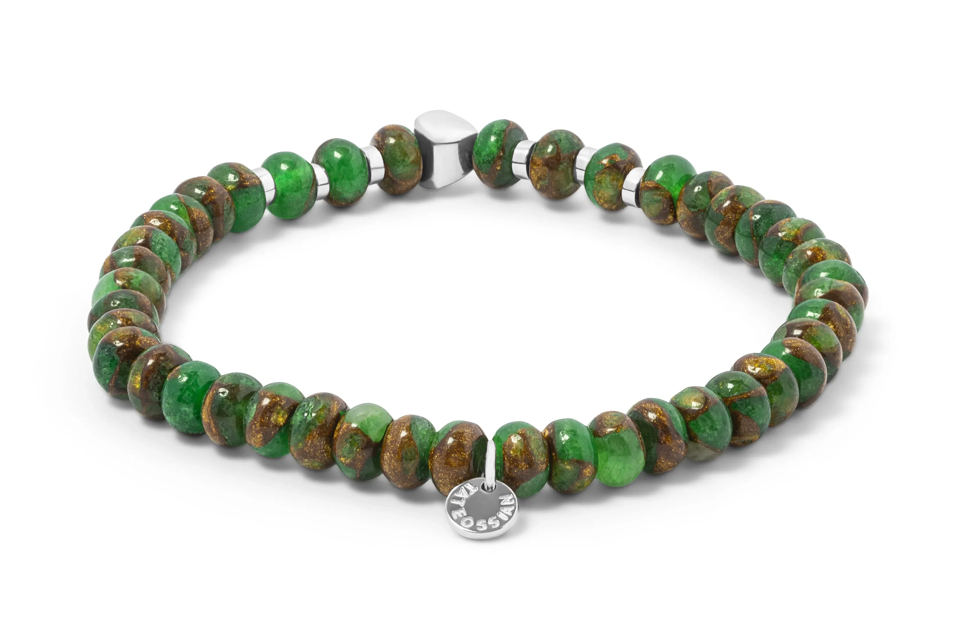 Tateossian Green Jasper Sterling Silver Nepal Nuovo Bracelet