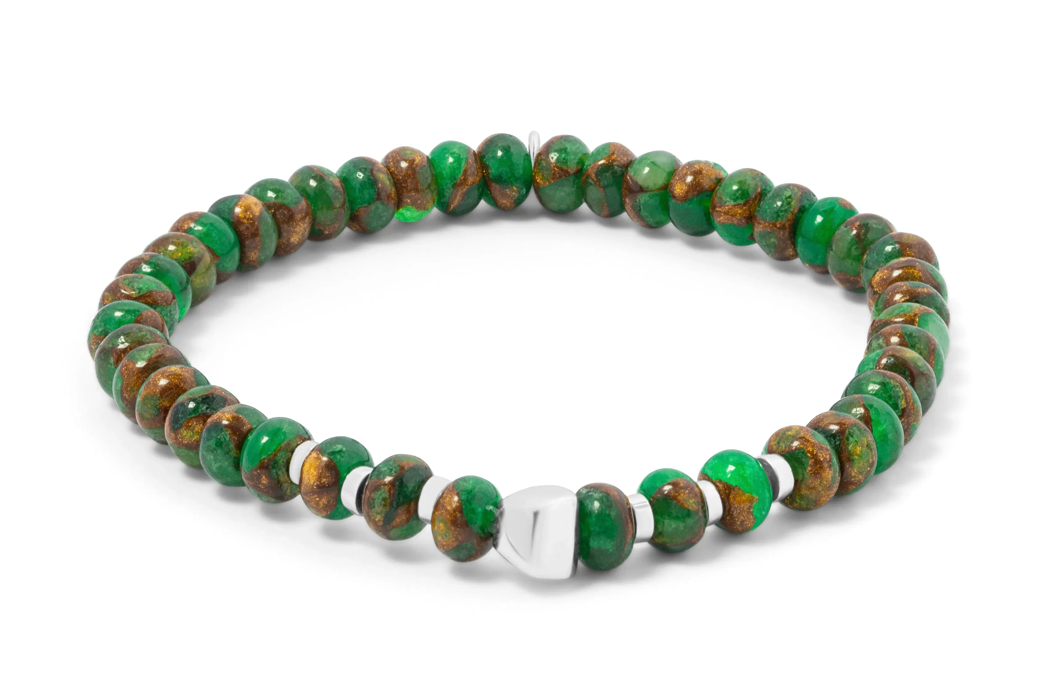 Tateossian Green Jasper Sterling Silver Nepal Nuovo Bracelet