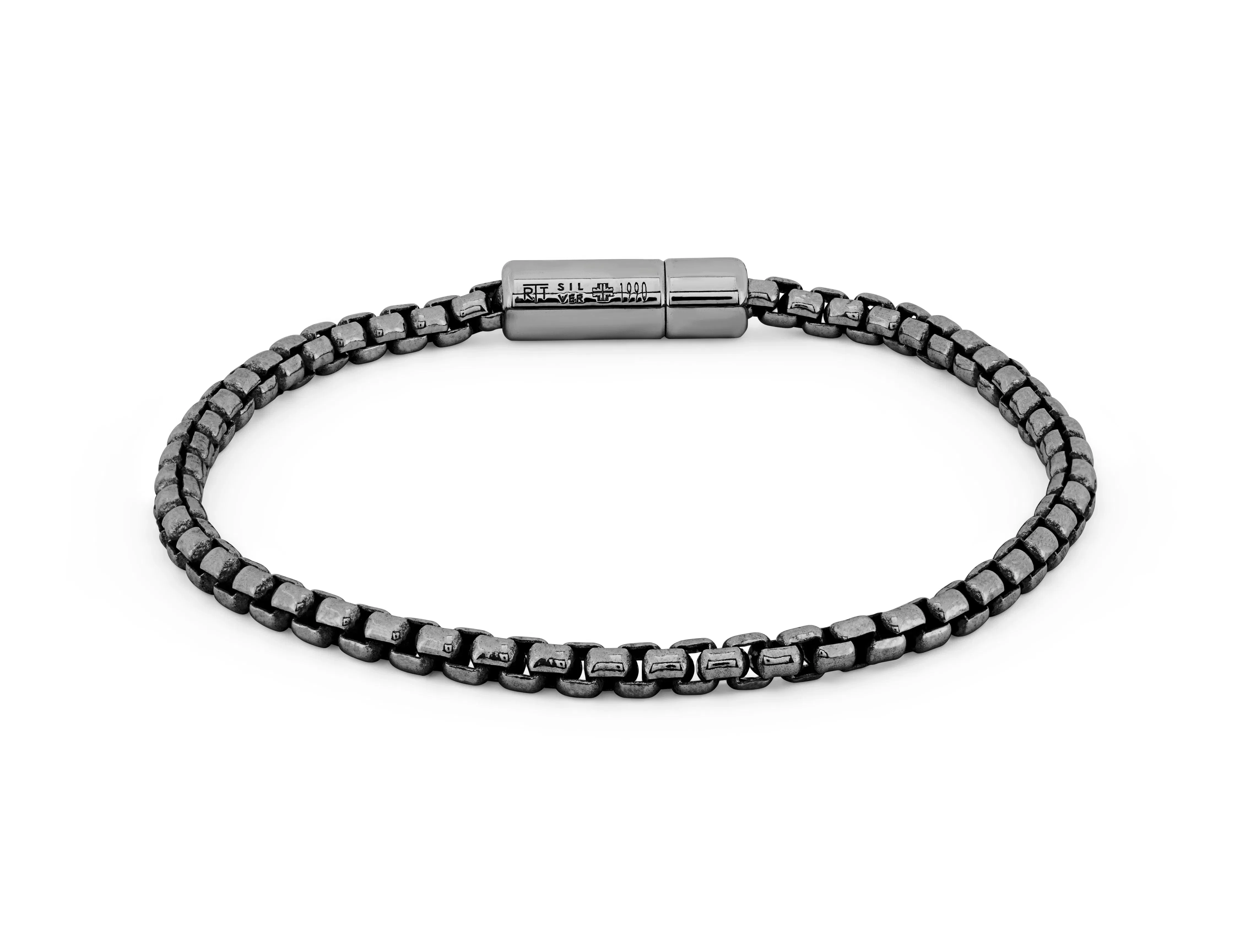 Tateossian Pop Sleek bracelet in black rhodium plated sterling silver