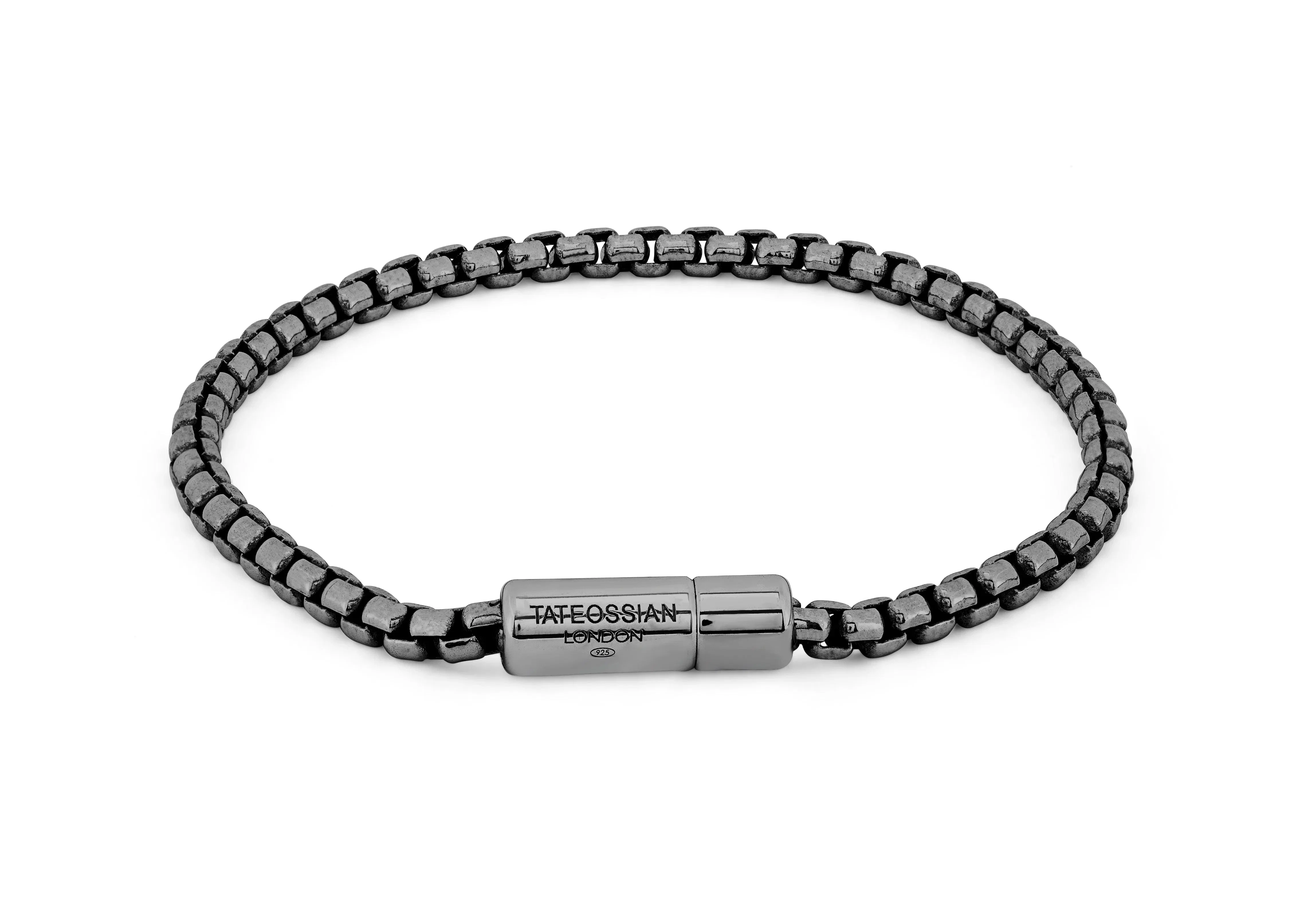 Tateossian Pop Sleek bracelet in black rhodium plated sterling silver