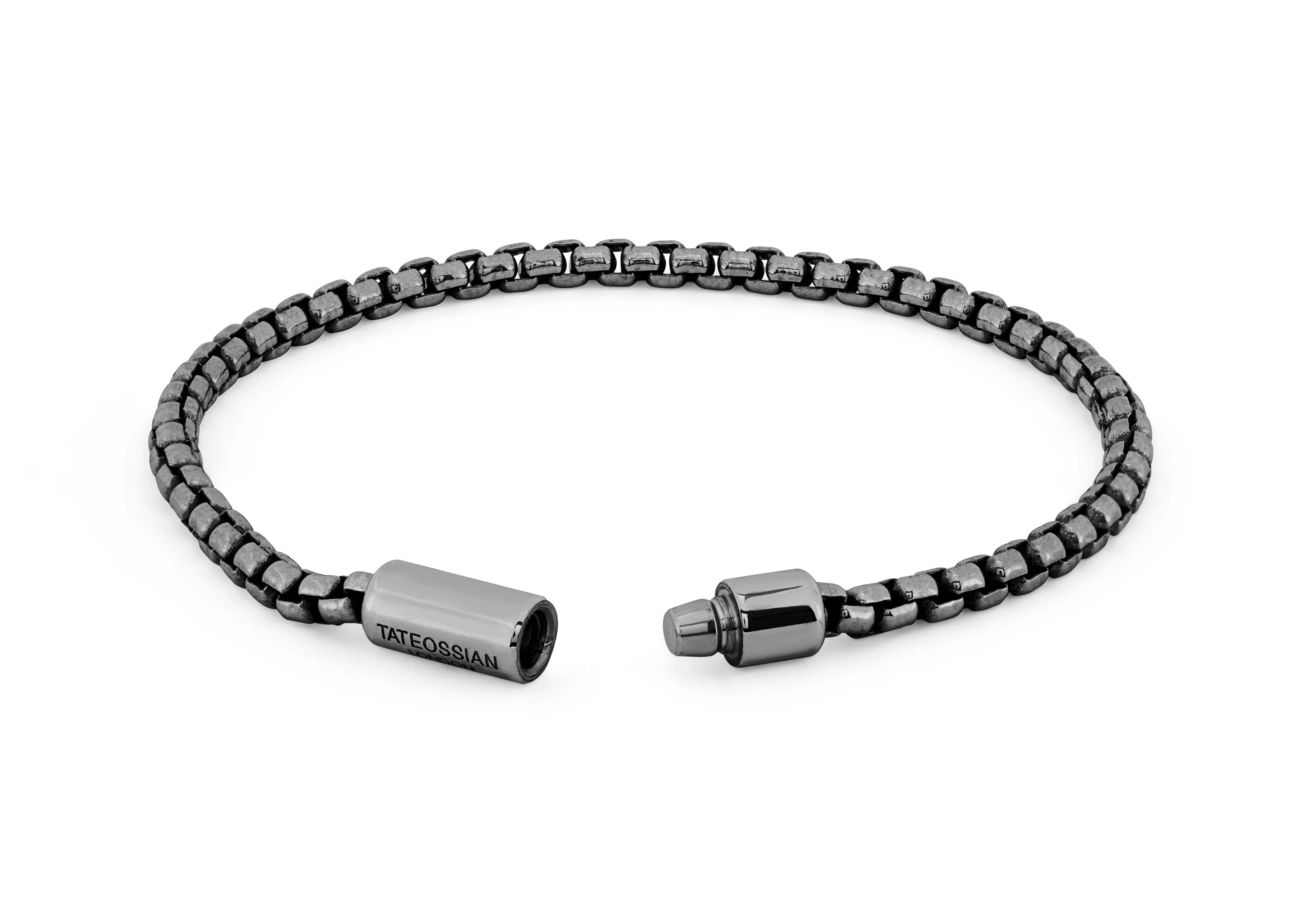 Tateossian Pop Sleek bracelet in black rhodium plated sterling silver