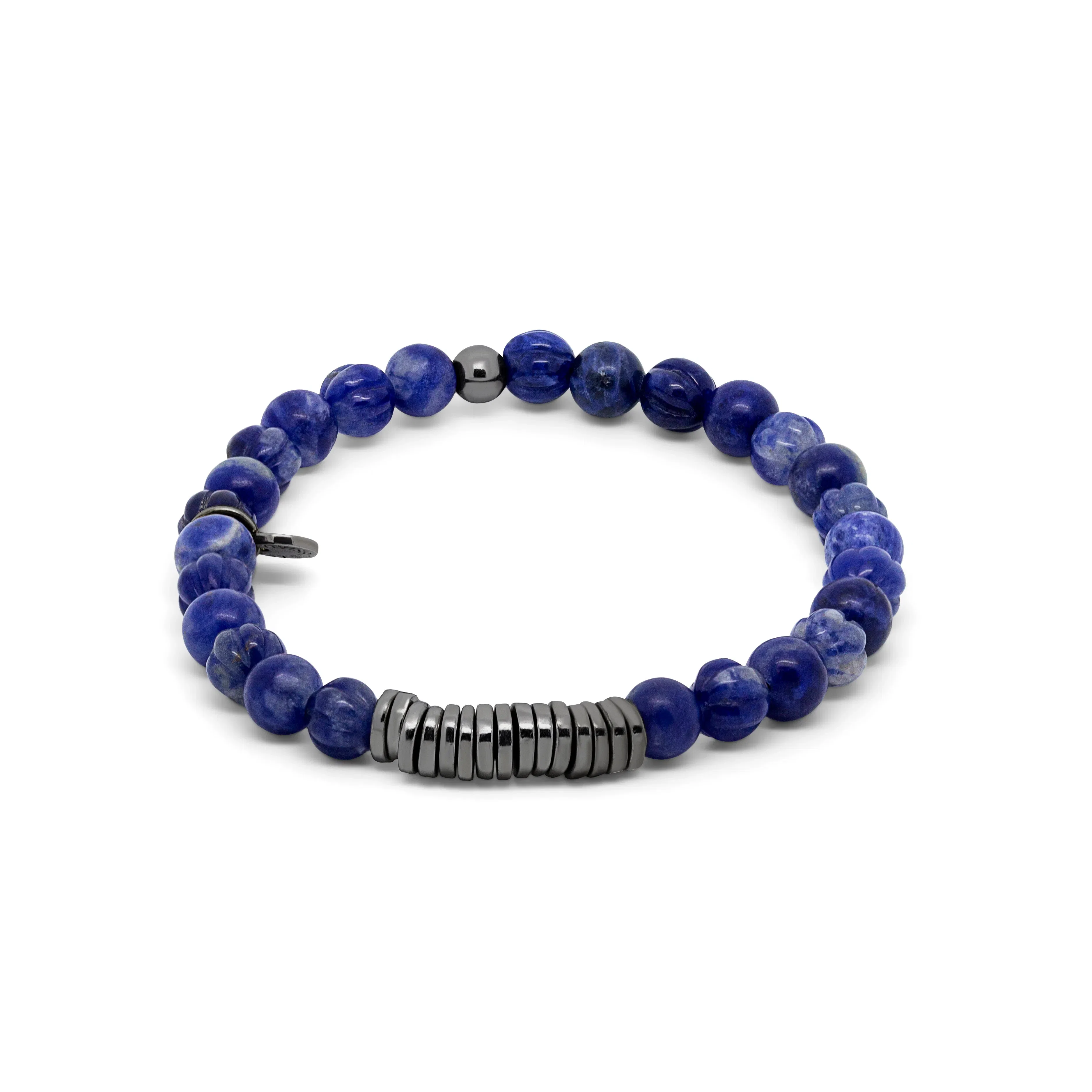 Tateossian Classic Discs bracelet with sodalite and black rhodium plated sterling silver
