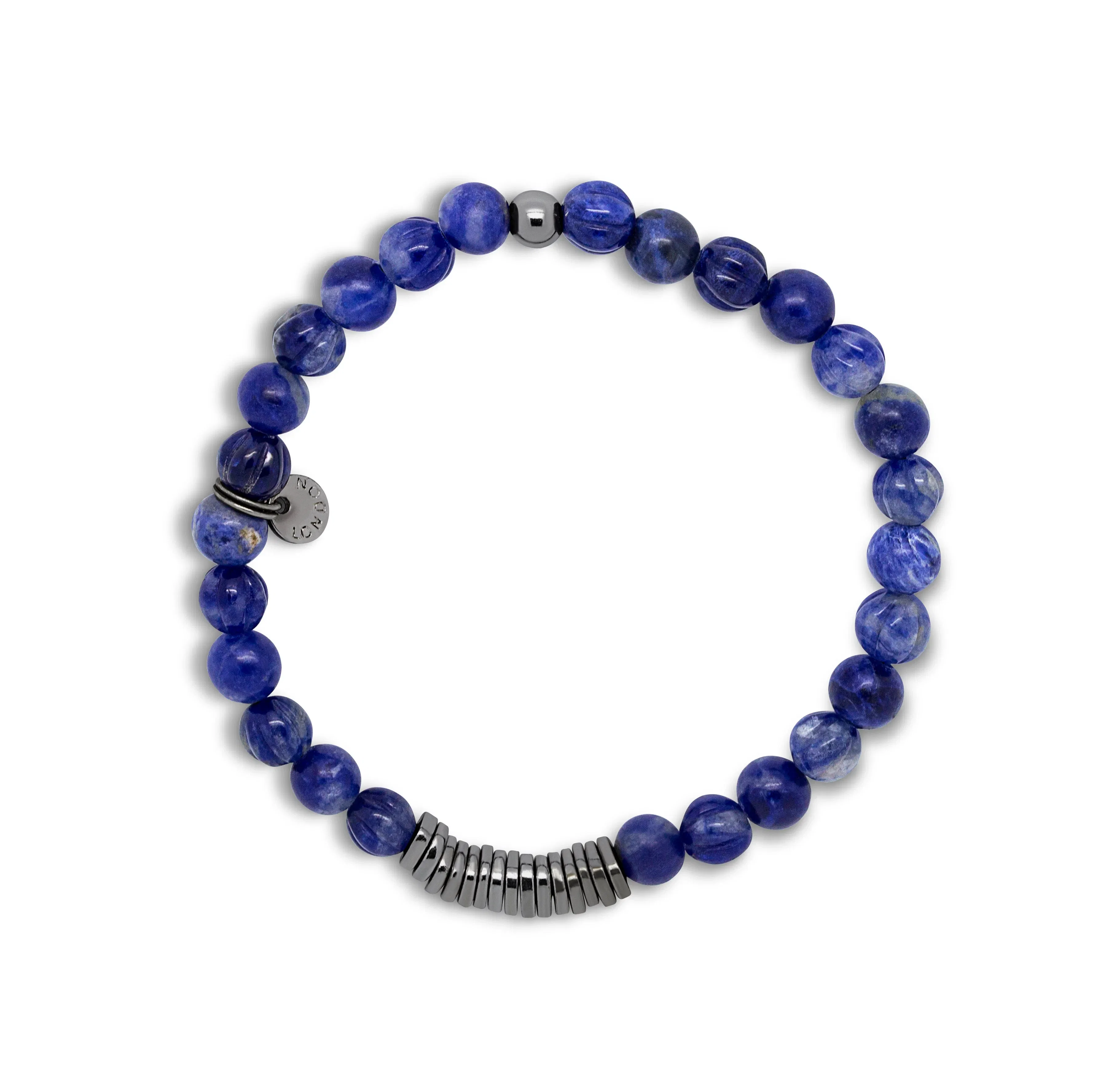Tateossian Classic Discs bracelet with sodalite and black rhodium plated sterling silver