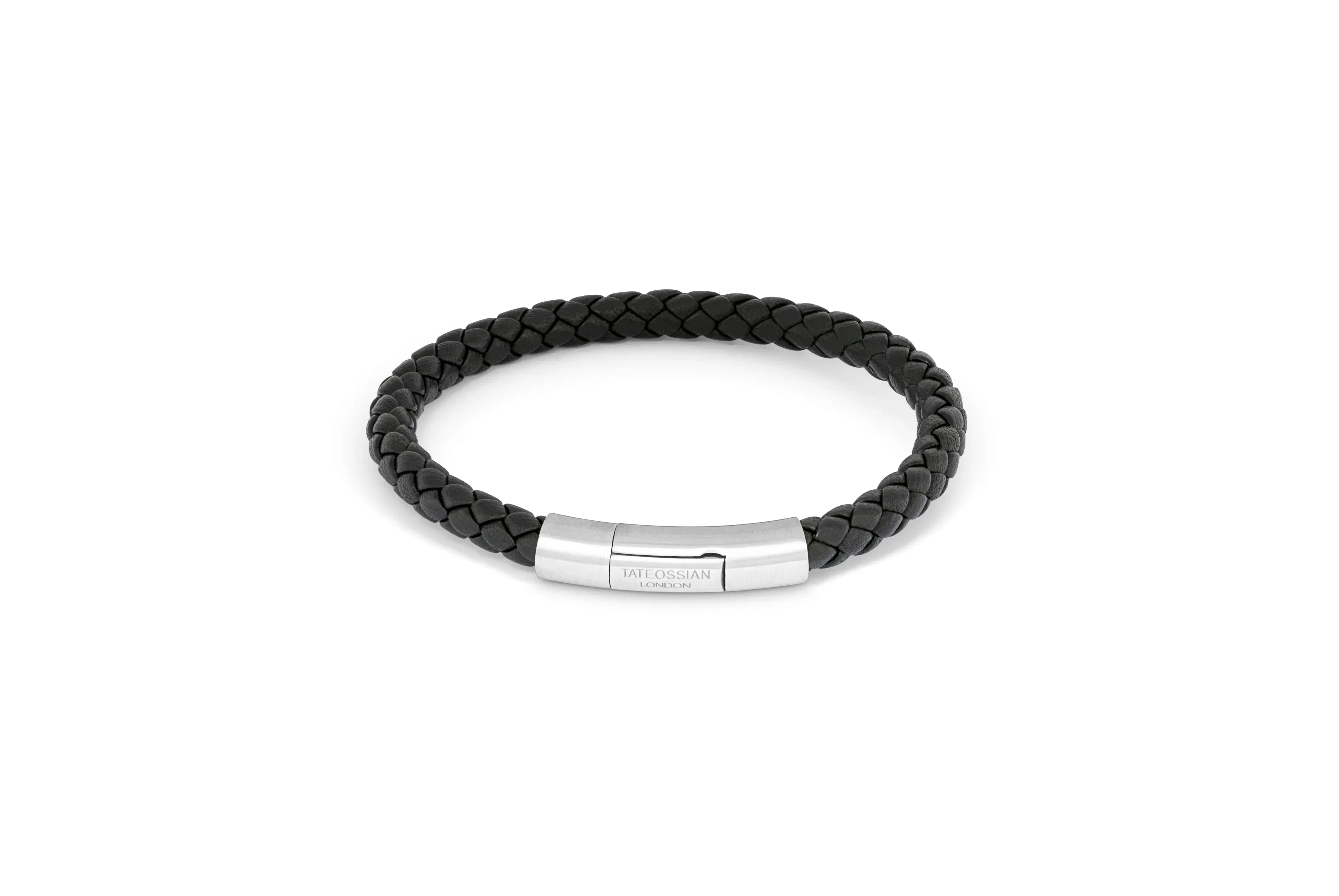 Tateossian Black Sterling Silver Tubo Charles Taito Bracelet