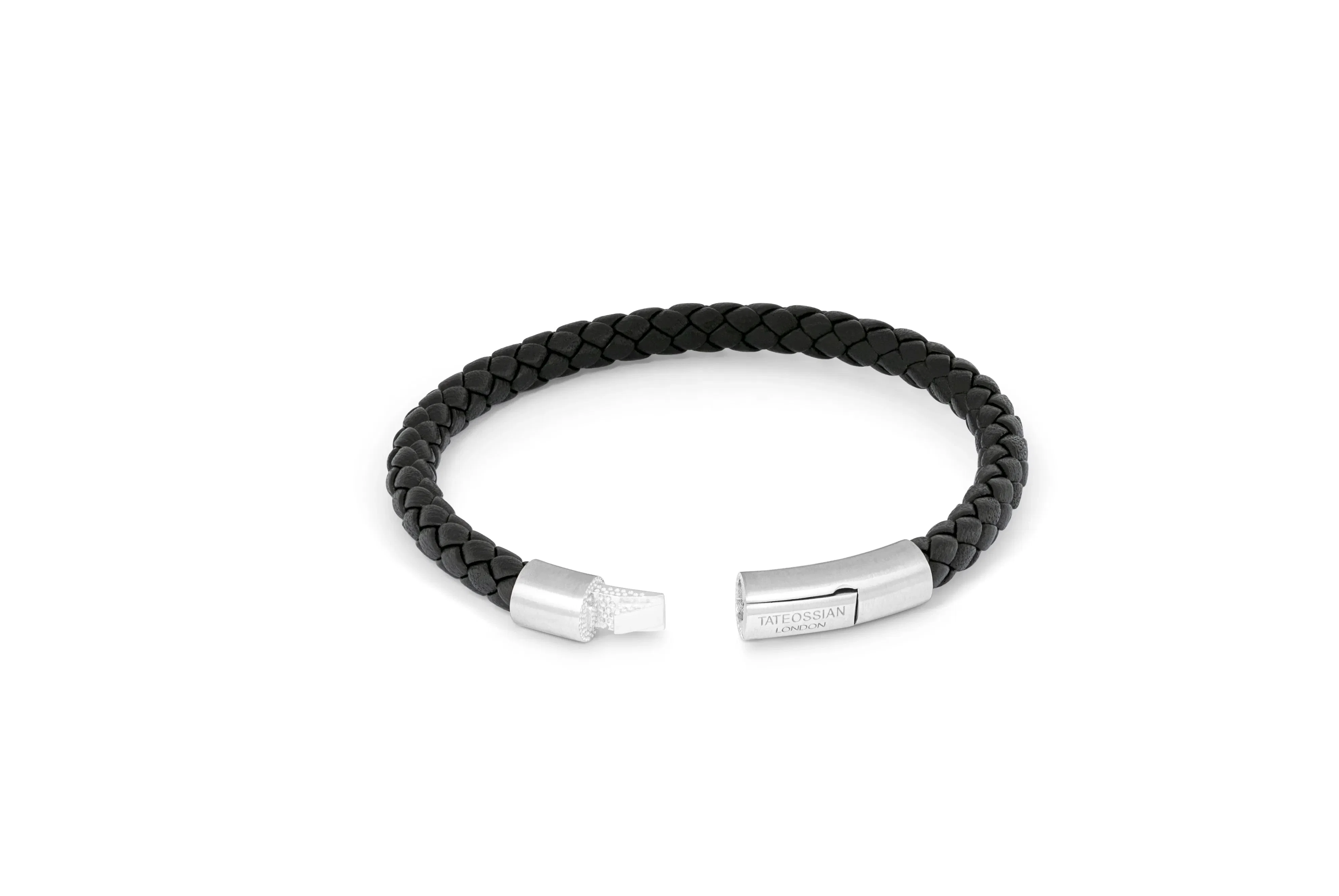 Tateossian Black Sterling Silver Tubo Charles Taito Bracelet