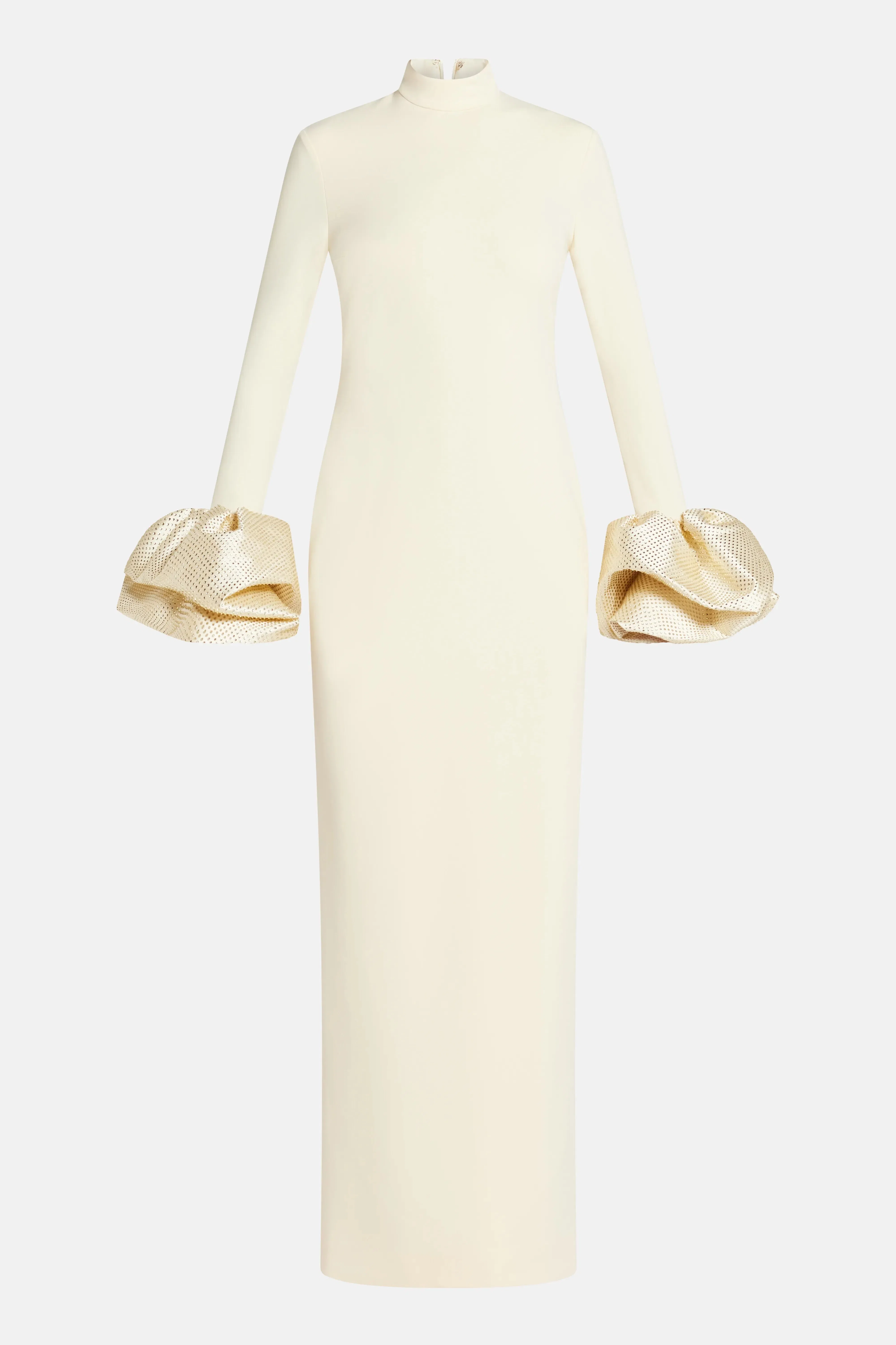 Solace London Viviana Crystal Cuffs Evening Dress in White