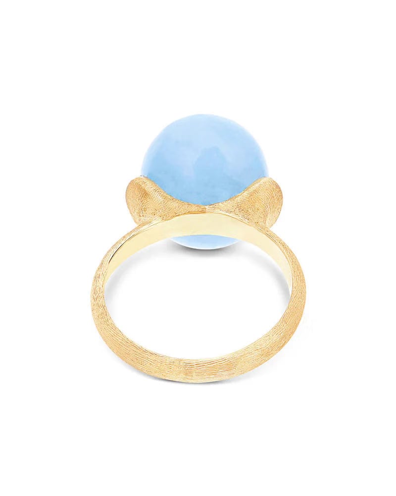 Nanis 18k Yellow Gold Aquamarine and Diamond Ring