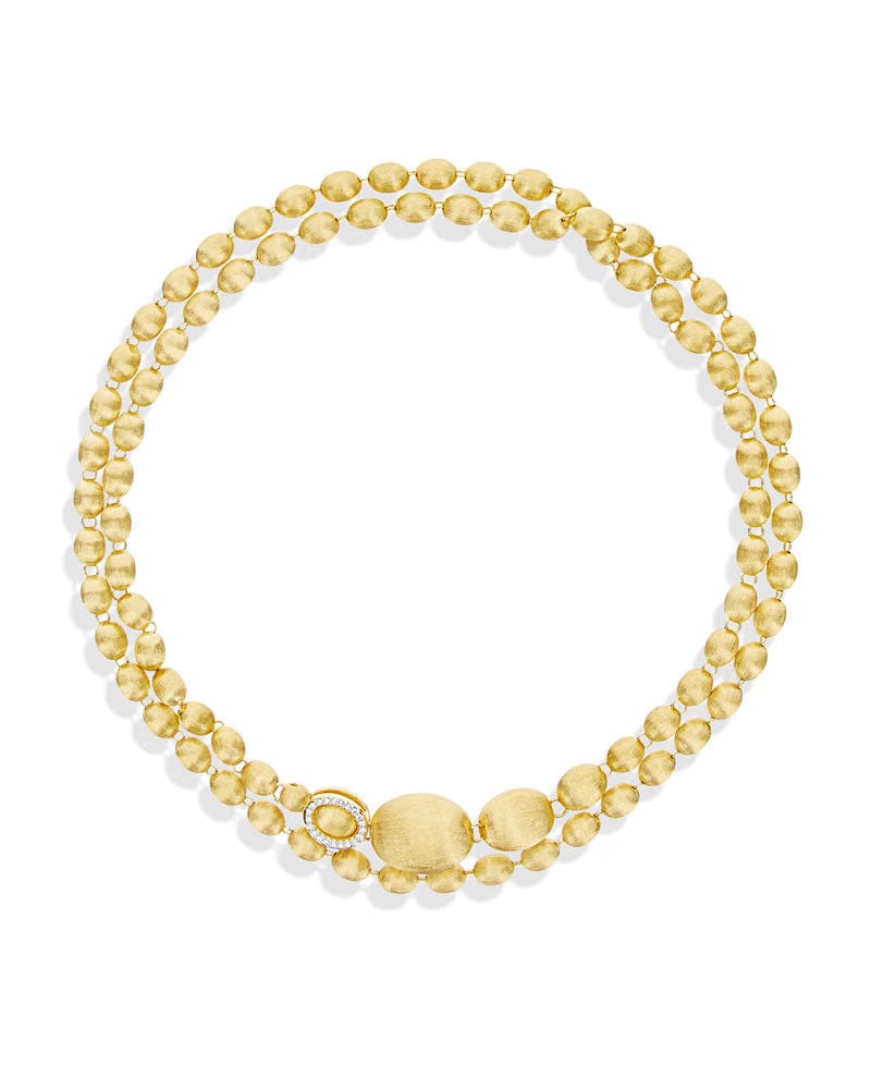 Nanis 18k Yellow Gold Boules and Diamonds Convertible Necklace