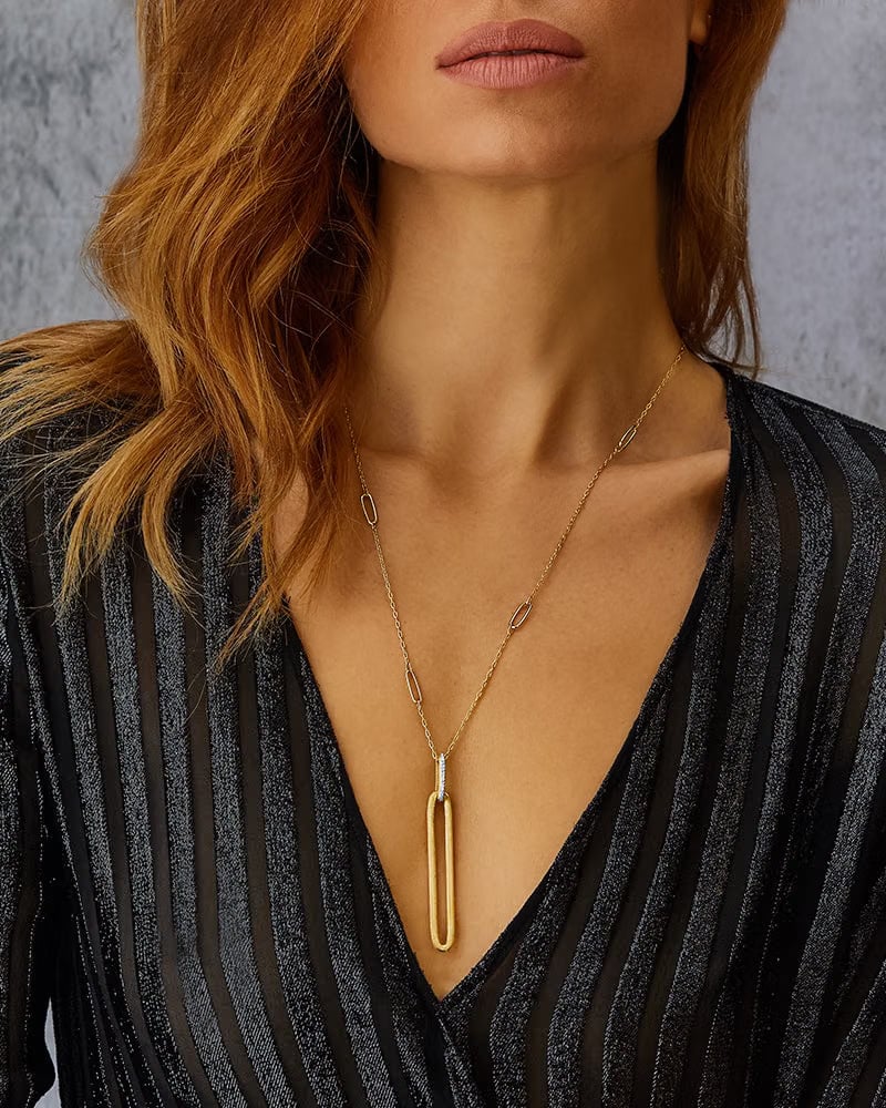 Nanis 18k Yellow Gold Long Diamond Necklace