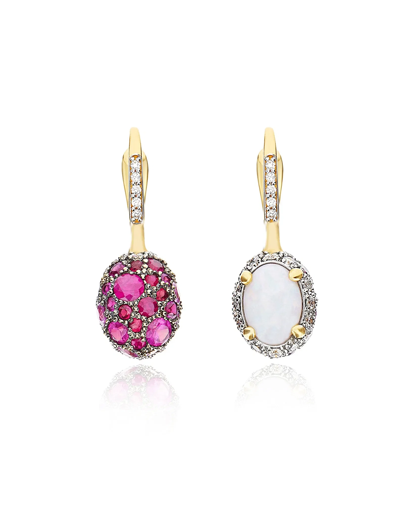 Nanis 18k Yellow Gold Reverse Double-Face Earrings