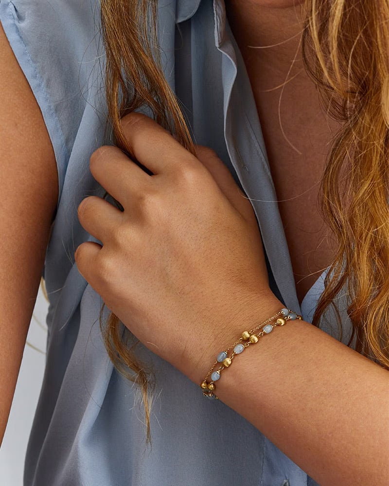 Nanis 18k Yellow Gold Aquamarine Boules Bracelet