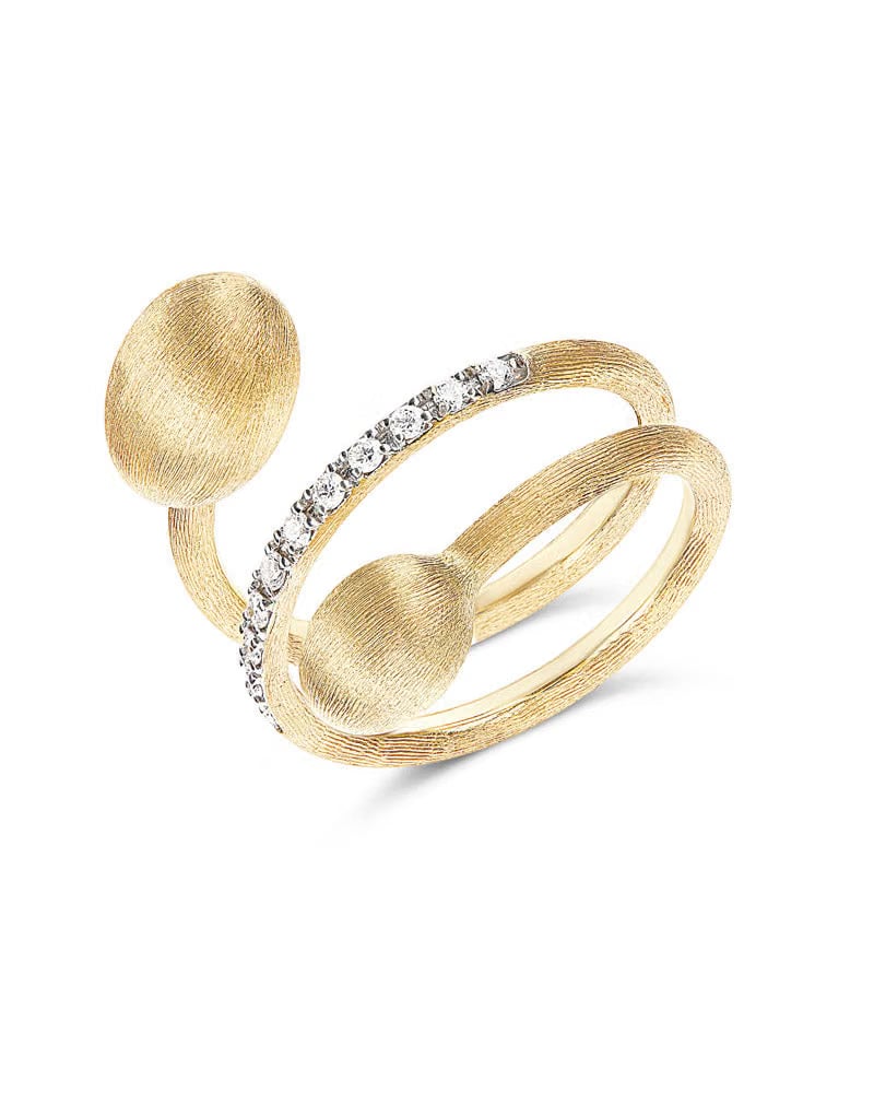 Nanis 18k Yellow Gold Diamond Spiral Ring